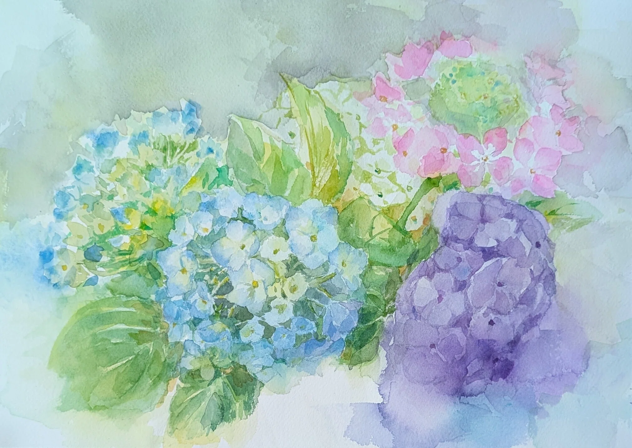 水彩6号 「雨上がる」｜東裕子(HigashiYuko)のブログー朝露日誌ー