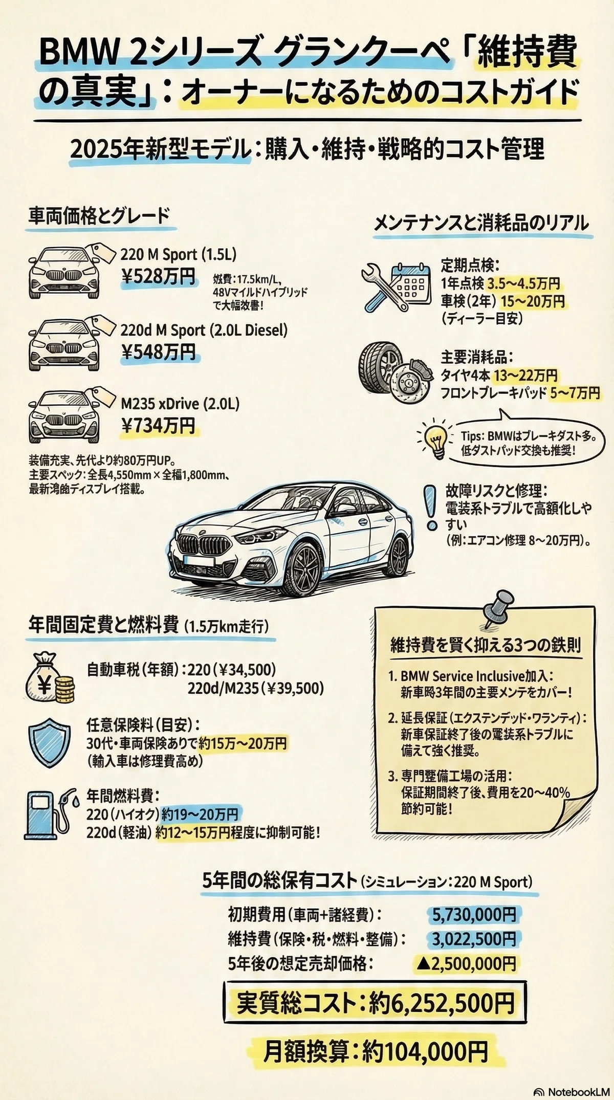 維持費の真実：BMW 2シリーズグランクーペの長期コスト｜Luxurylane 