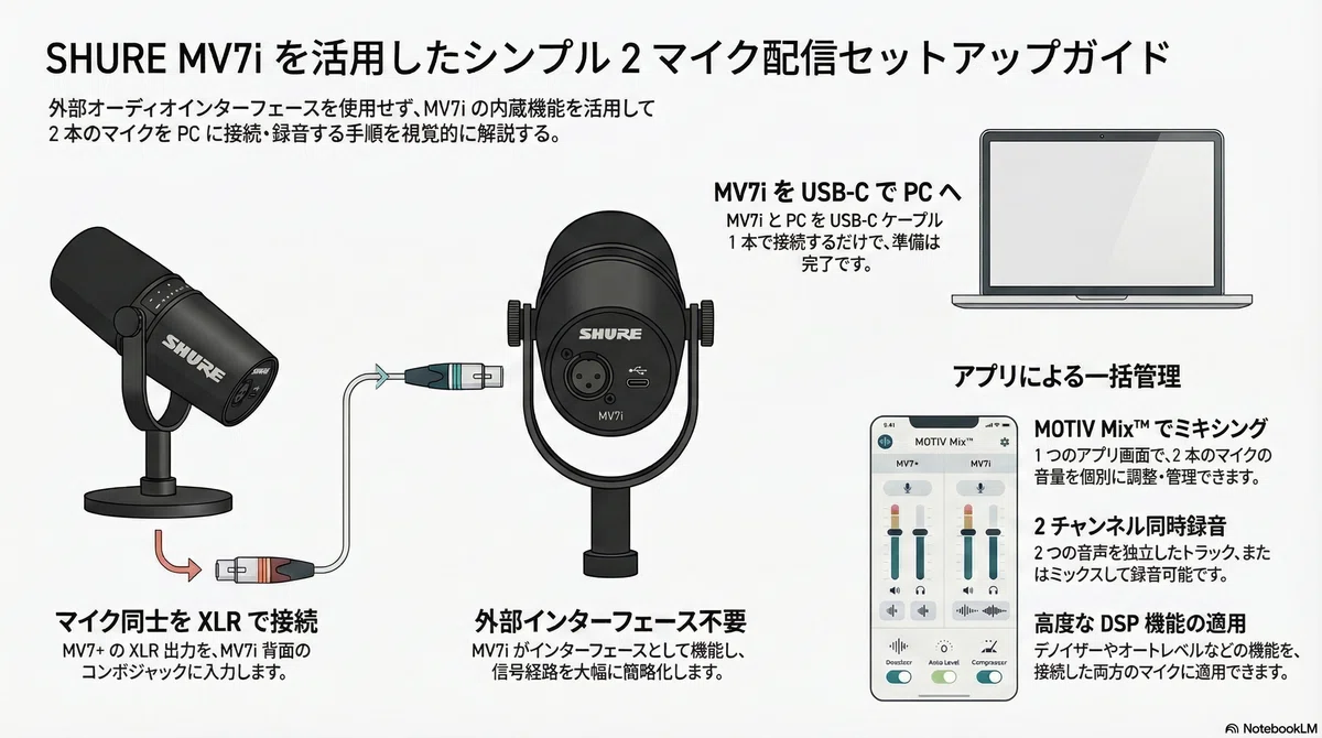 MV7+／MV7i】 ポッドキャストのマイク「神機能」落とし穴。2人収録と