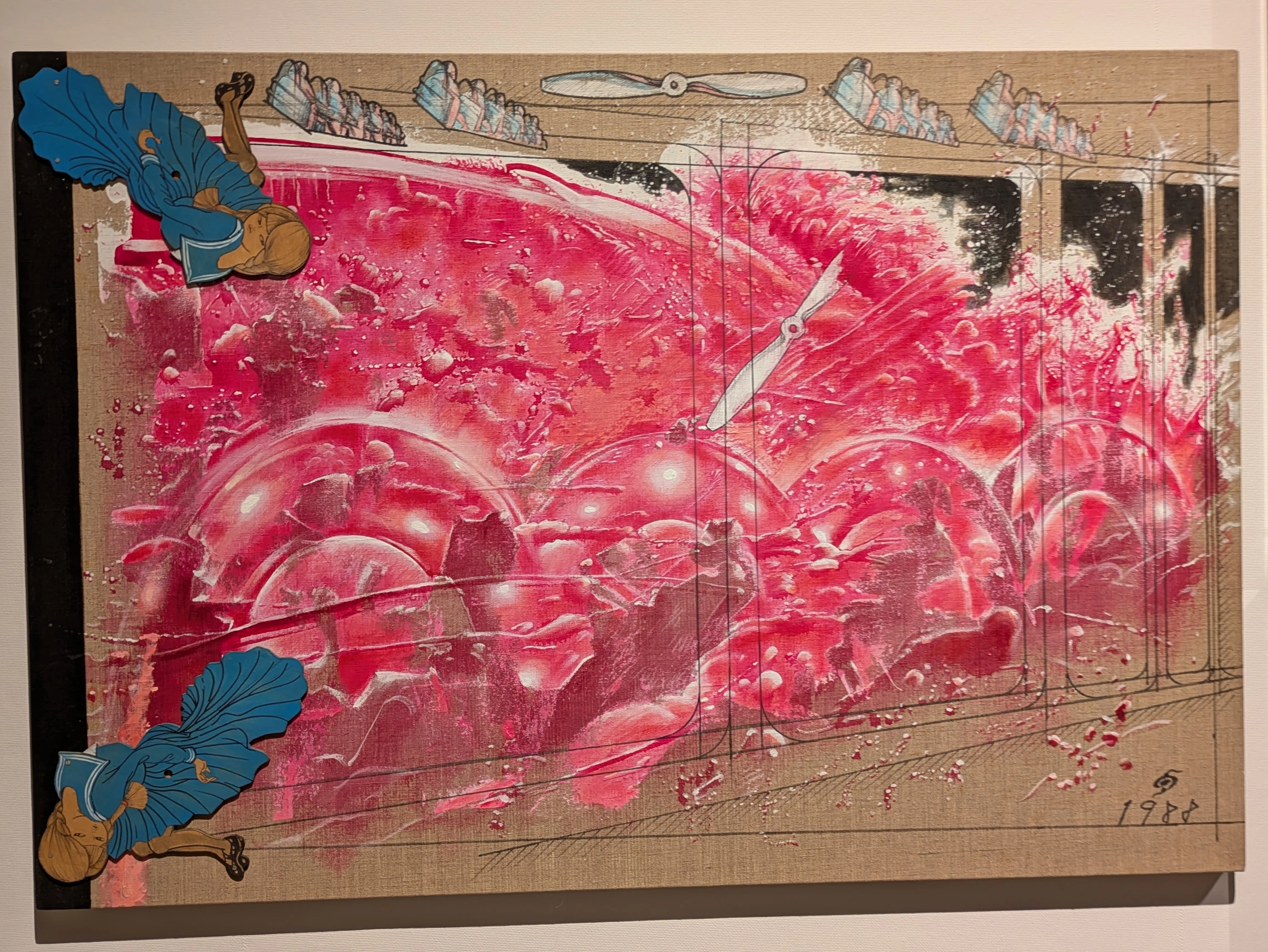 中村宏　「微粒子的足穂像」 1969年制作　リトグラフ 静岡県美術館『中村宏展』機関車と女学生編｜レオナール・フグ田🐚