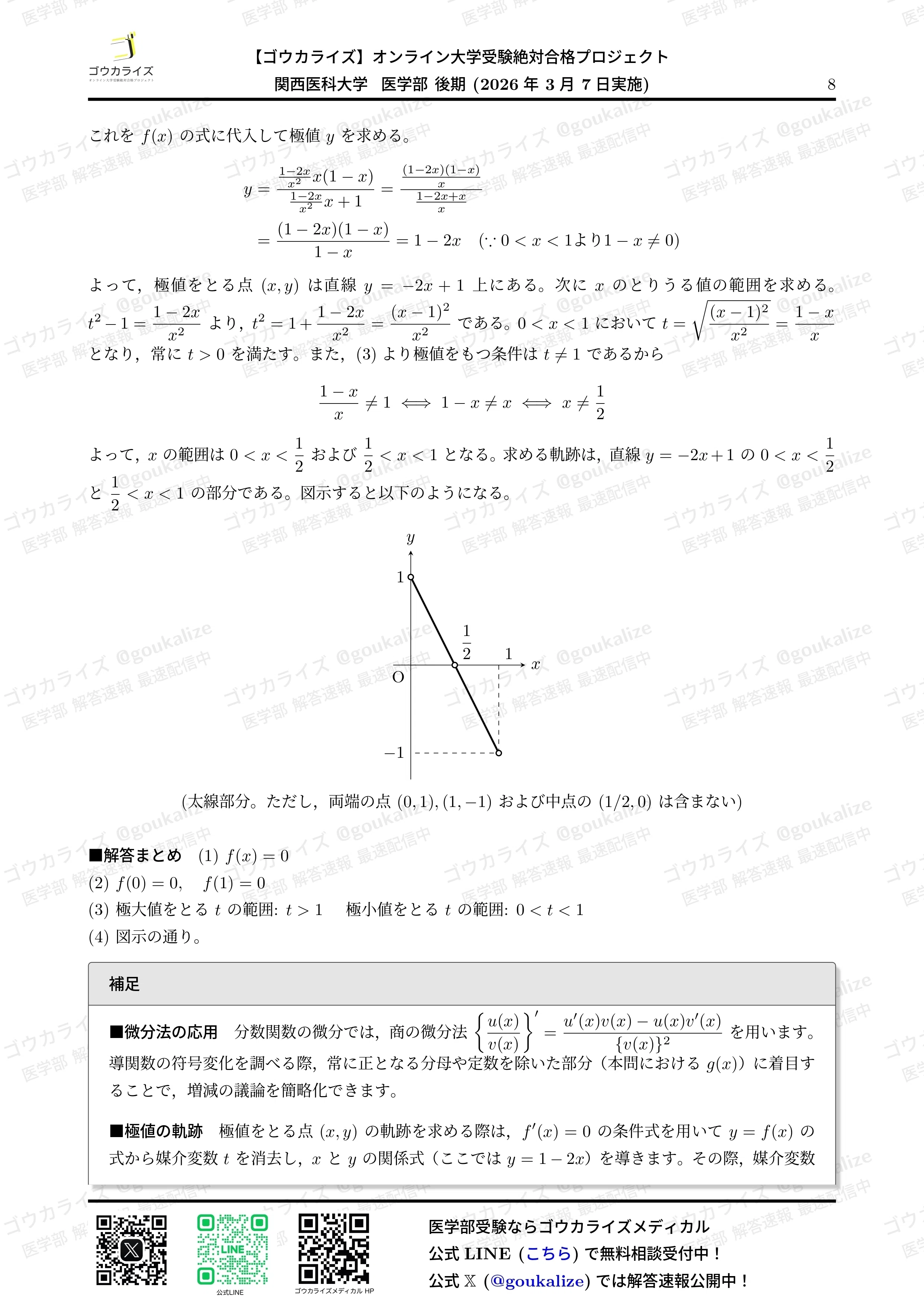 2026年解答速報】関西医科大学 後期 数学 (3/7実施) ｜ゴウカライズ
