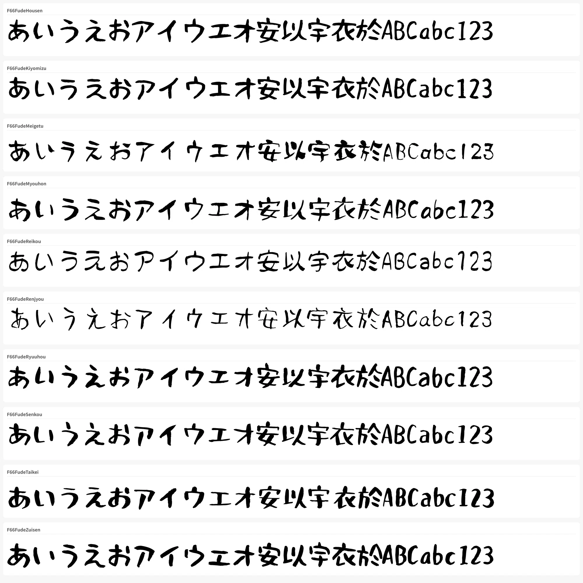Fonts66についての備忘録・書体一覧 ｜やっちゃん