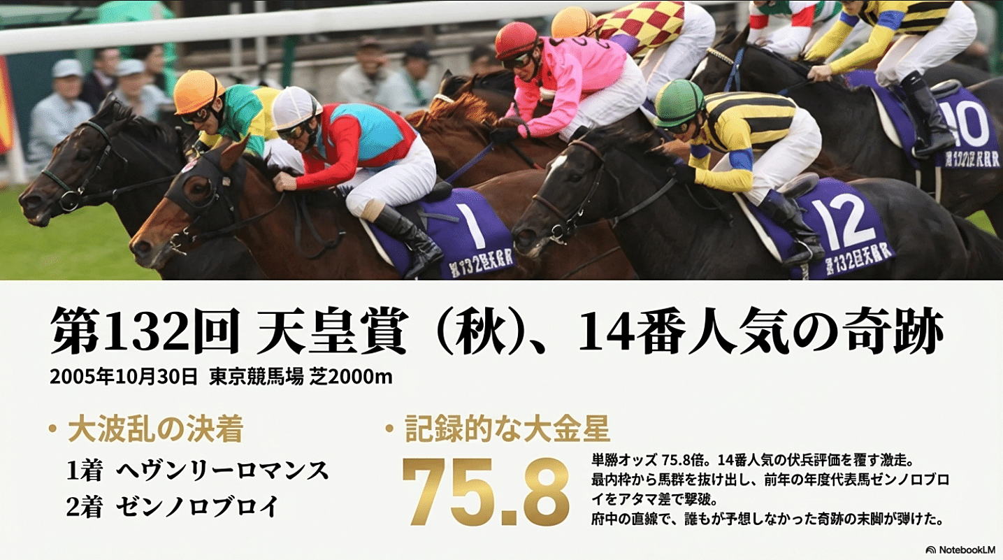 ヘヴンリーロマンス ― 天覧競馬で伝説の敬礼 ―｜ハサミおじさん