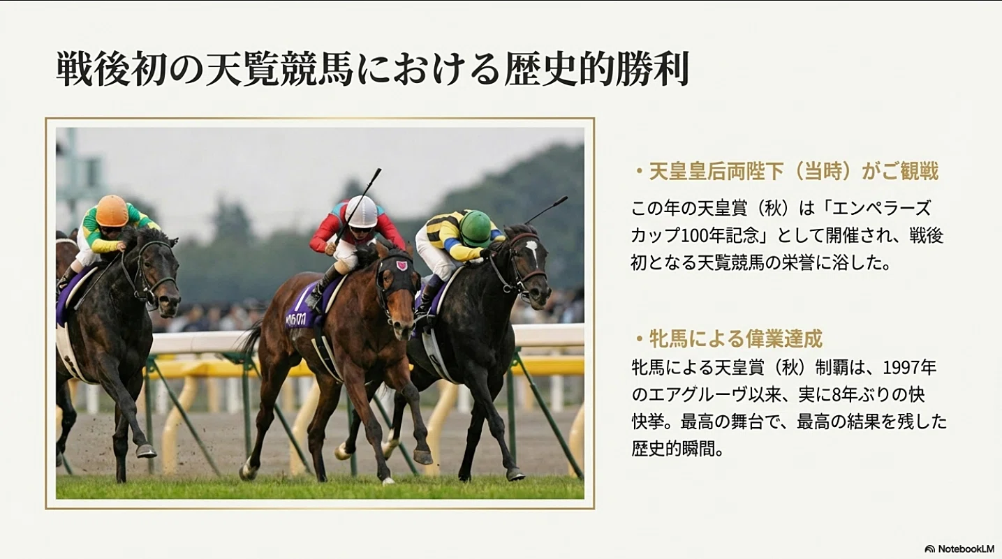 ヘヴンリーロマンス ― 天覧競馬で伝説の敬礼 ―｜ハサミおじさん
