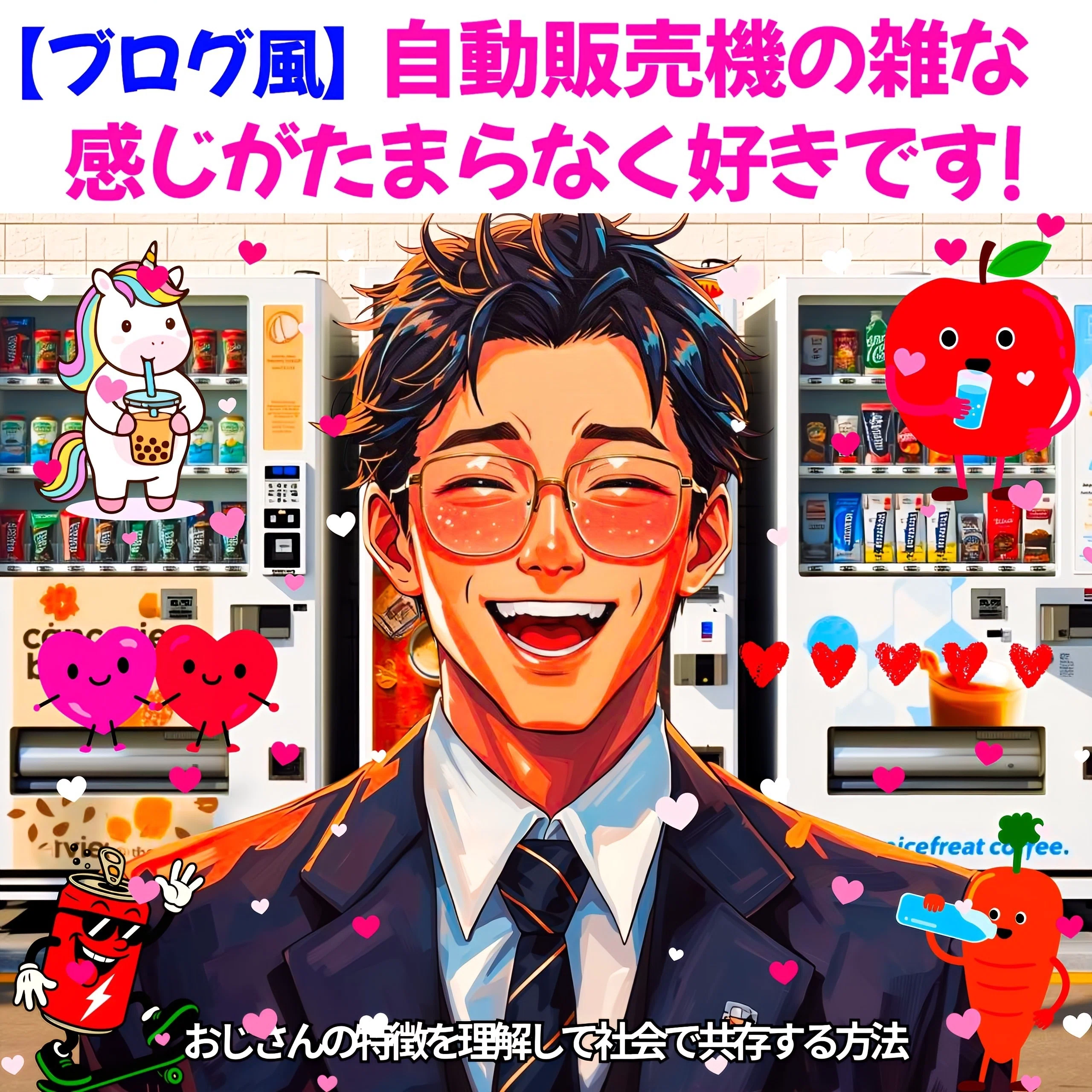 ブログ風】自動販売機の雑な感じがたまらなく好きです！｜標準人間