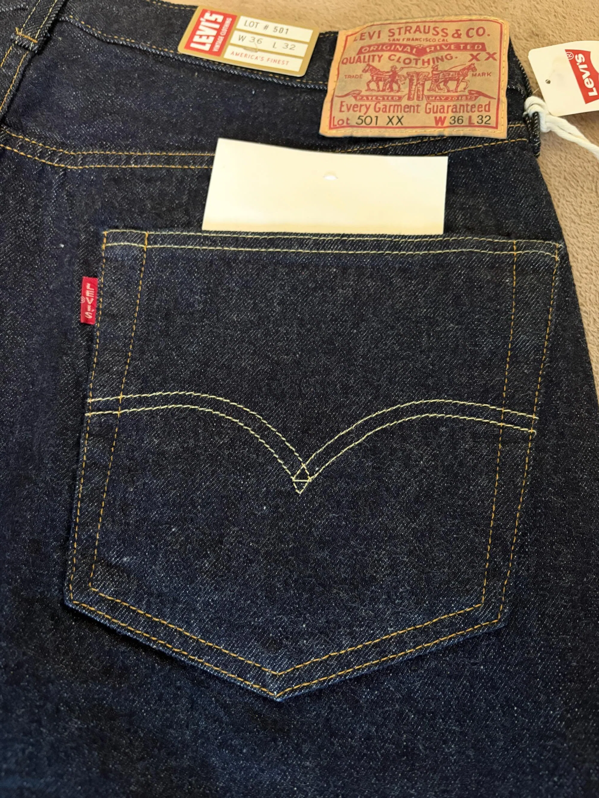 リーバイス LEVI'S のジーンズ LVC501XX 1955 日本製 リンス(ワン