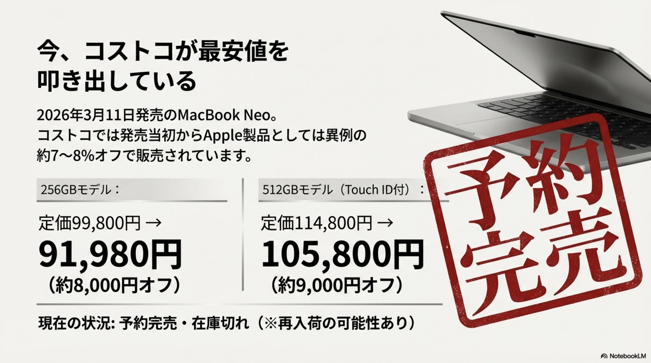 ◉ 新品 未使用 未開封 MacBookNeo定価より4000円割引中 MacBook Neoをさらに安く買える？！でも必要なのはNeoじゃない｜くたくた