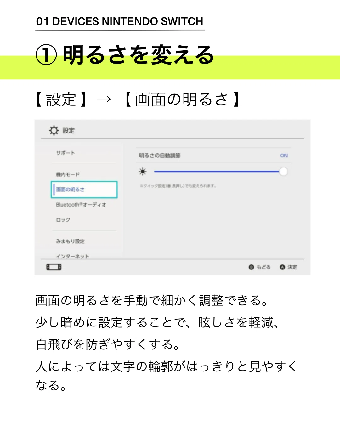弱視サポート】NINTENDO SWITCHの設定｜H!LVP