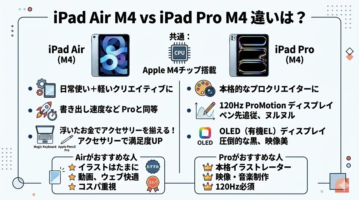 iPad Air M4比較！M3やProとの違いと後悔しない選び方を徹底解説