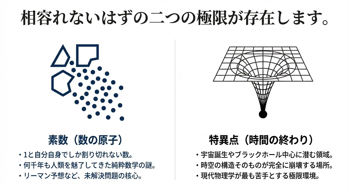 ブラックホールの「時の果て」に素数が隠れていた──重力の最深部と