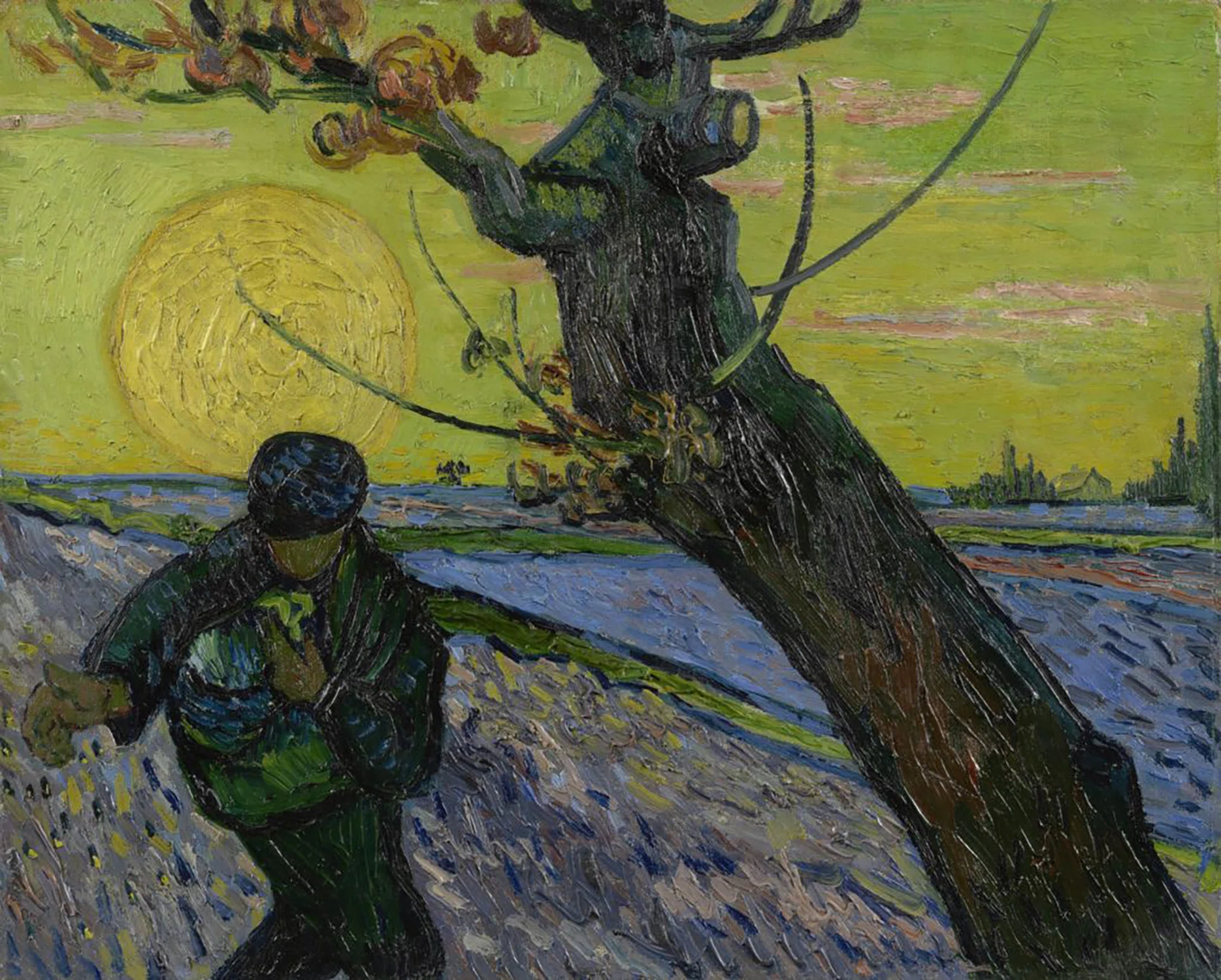 『種をまく人』The Sower ヴィンセント・ヴァン・ゴッホ 1888年 ゴッホ展：家族がつないだ画家の夢」出品作⑥ ゴッホ《種まく人》1888
