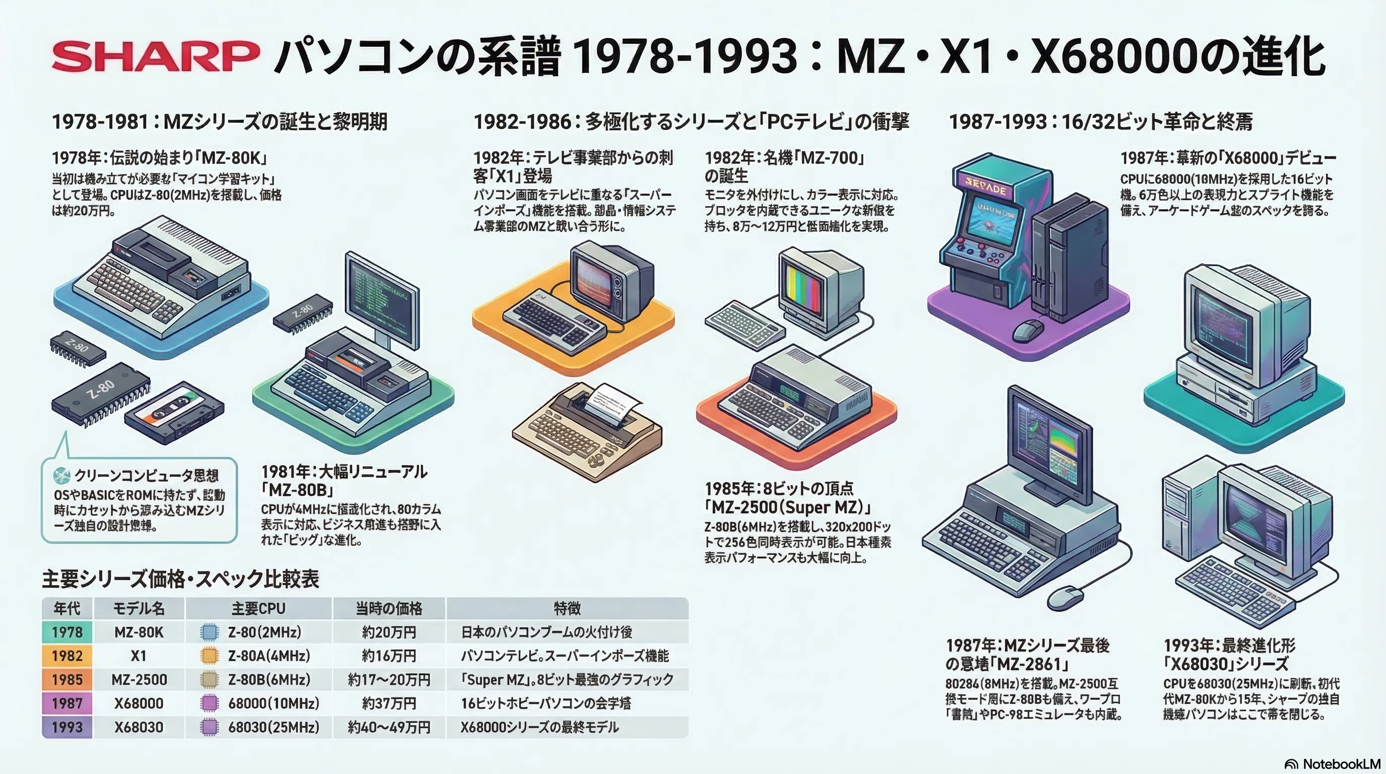SHARPのPCたちの系譜｜kzn