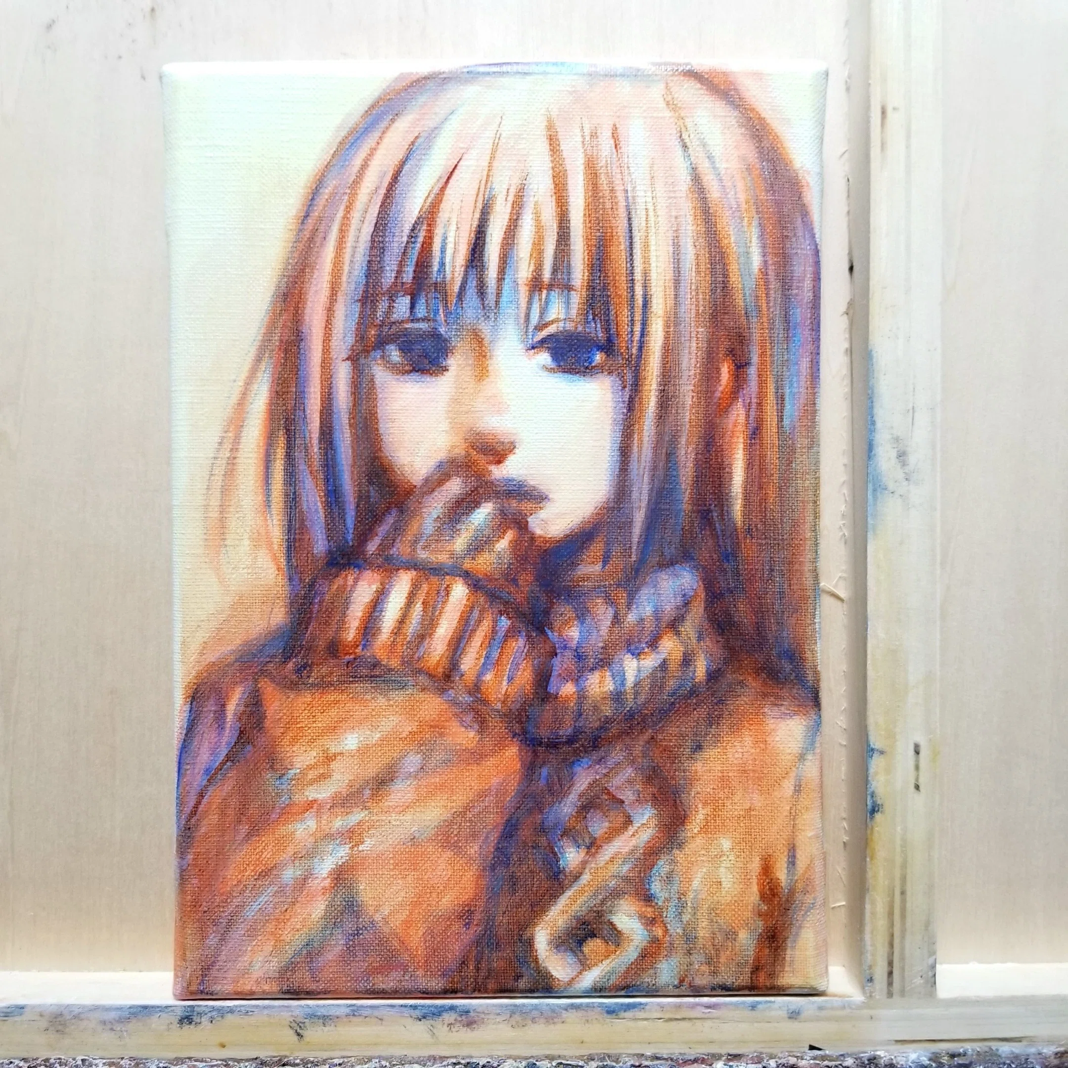 油絵制作記録 14｜少女.k｜8層のグレーズ：現代的絵画｜たかしろゆの