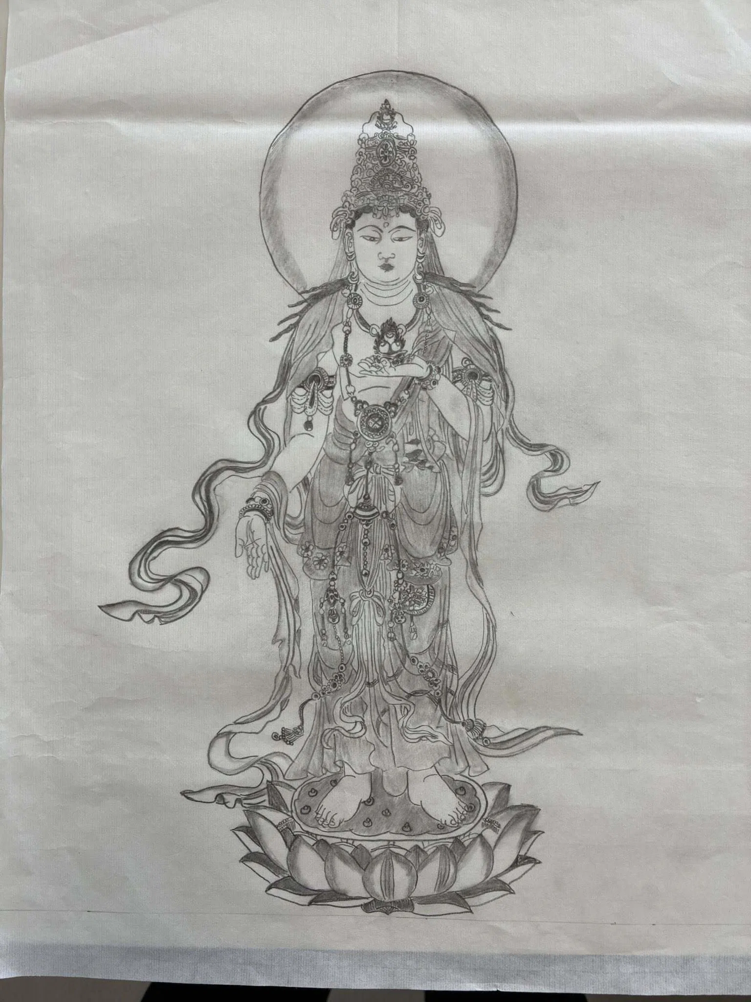 線のみほとけ」 線を強調する数々の表現力[仏画曼荼羅アート泉佐野教室