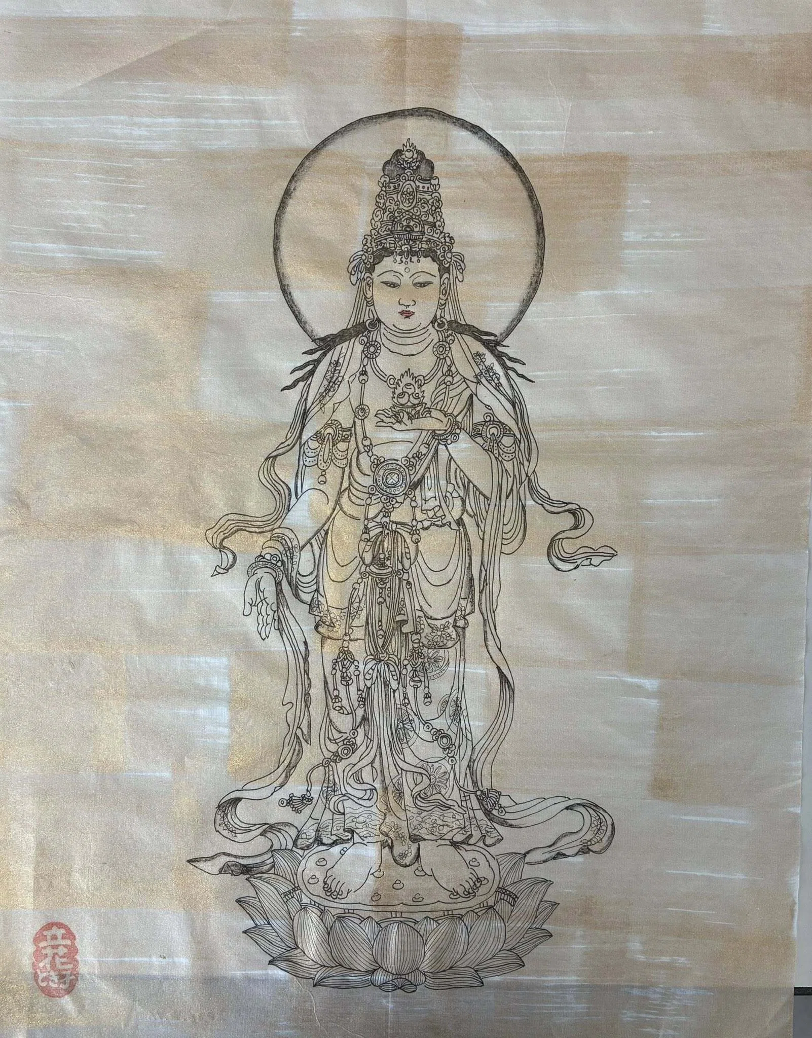 線のみほとけ」 線を強調する数々の表現力[仏画曼荼羅アート泉佐野教室