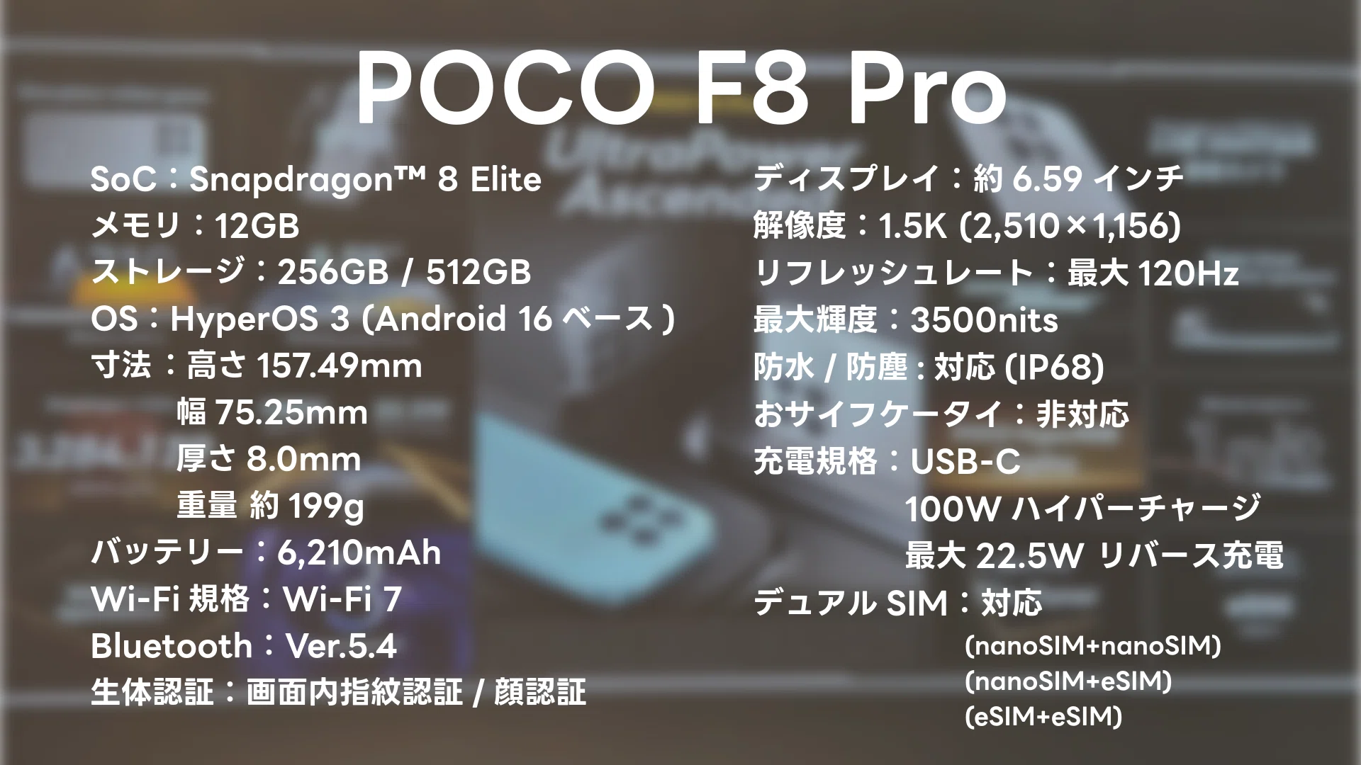 POCO F8 Pro レビュー】音響面は◎チップは型落ち。程よく楽しめる