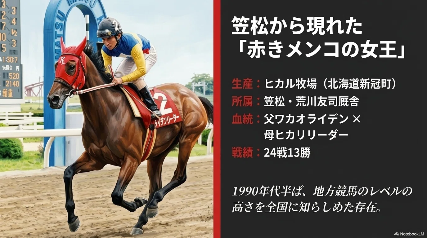 競馬　木製パネル　ライデンリーダー ライデンリーダー ―交流元年、笠松・無敗の10連勝馬が扉をこじ開けた