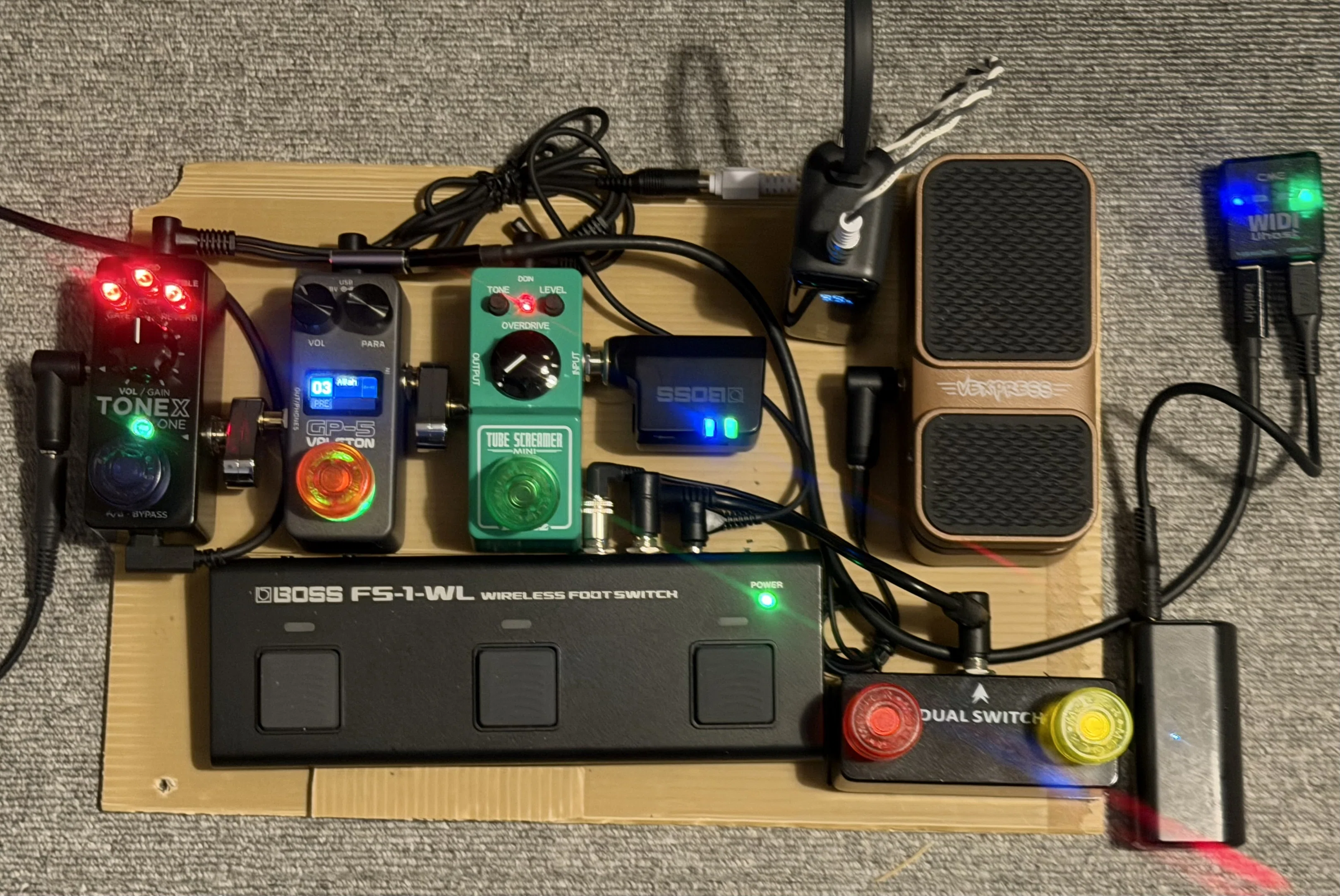 Valeton GP-5 ペダルボードのカスタマイズ品 演奏機材あれこれ：AUMのセッション切り替えに合わせてValeton GP-5の