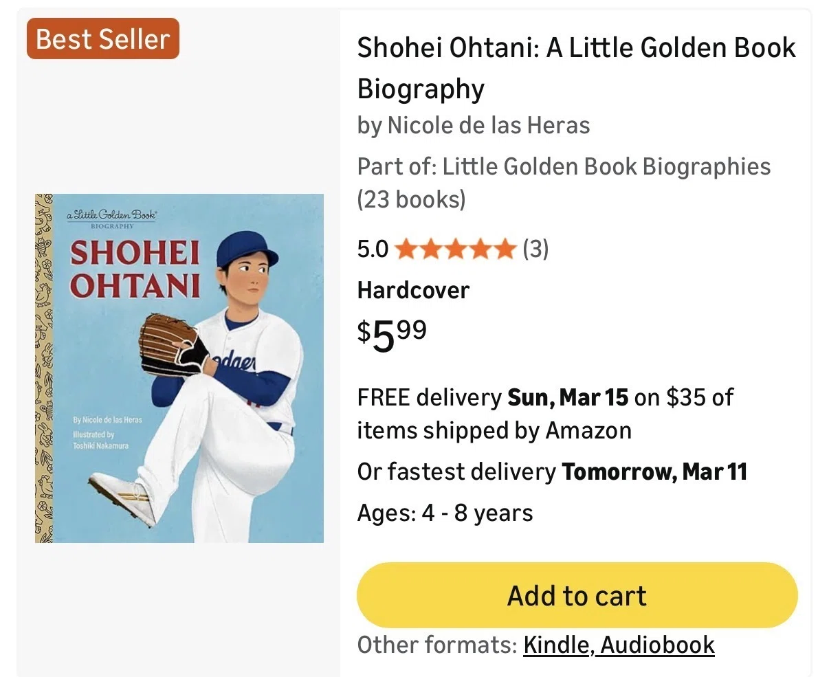 Shohei Ohtani | Little Golden Book Biography/『大谷翔平物語』が 