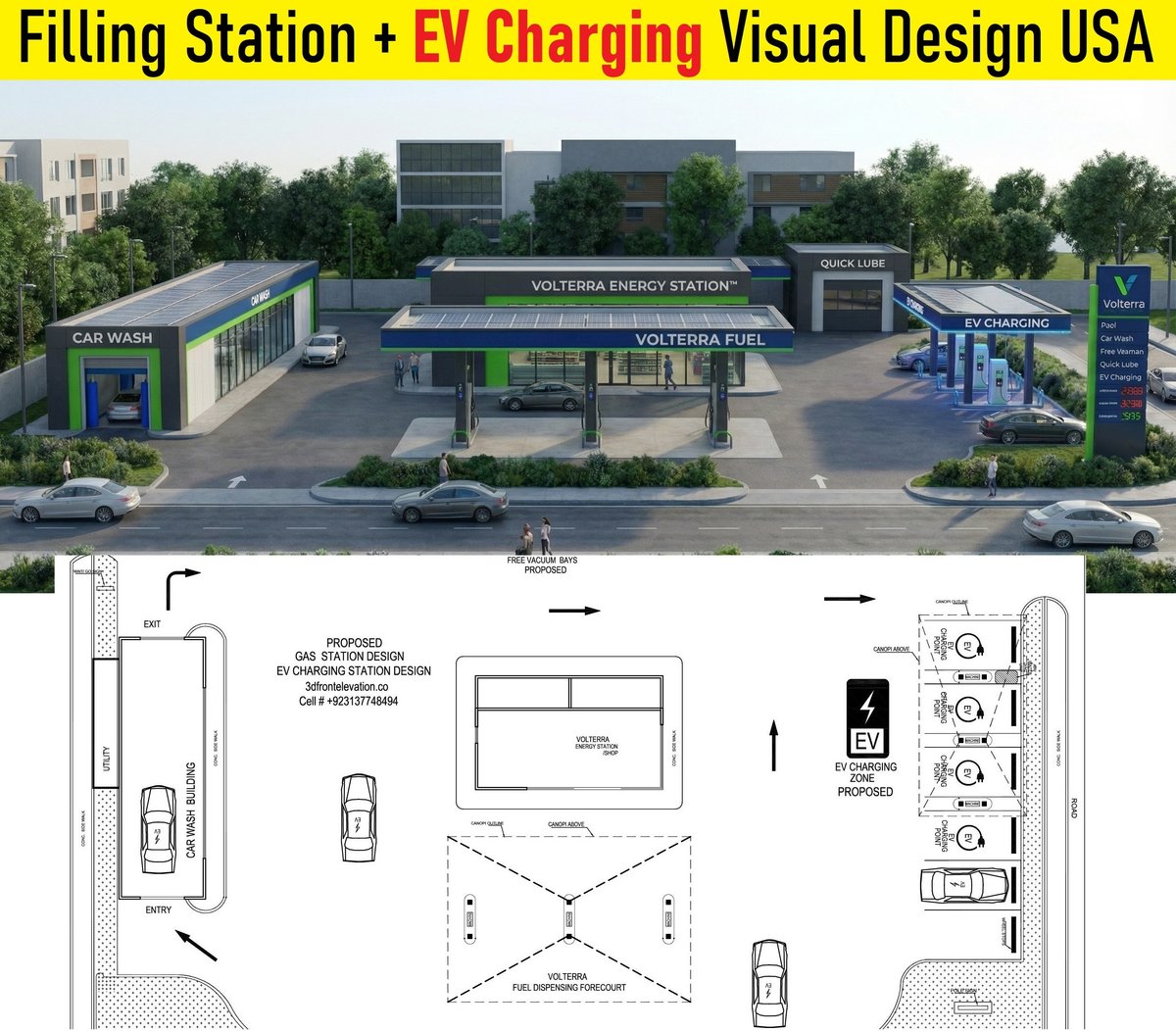 Filling Gas Station + EV Charging Visual Design Services in USA｜Home ...