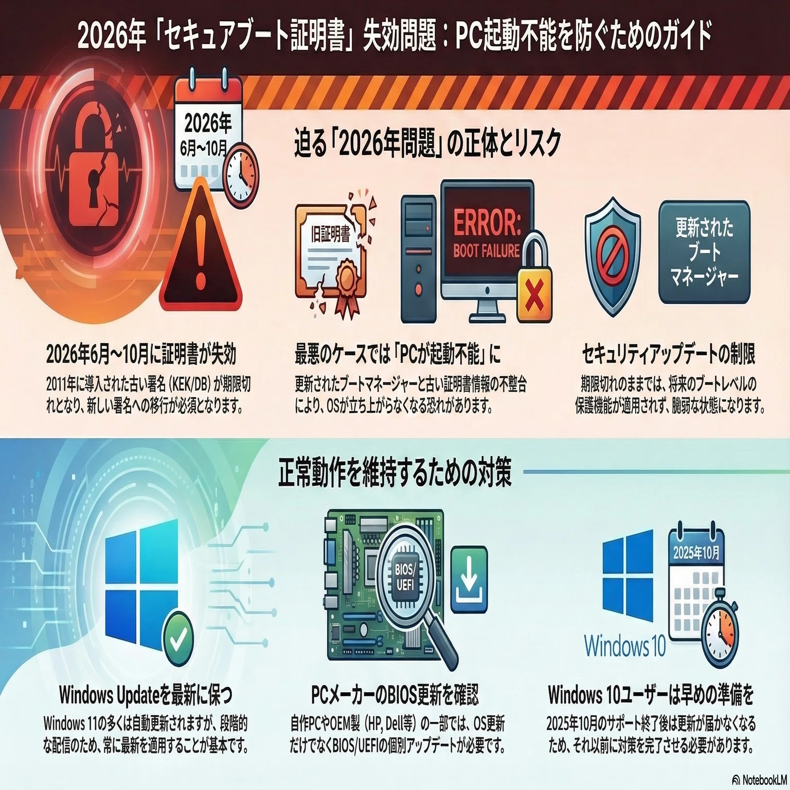 2026年6月にセキュアブート証明書の有効期限切れ｜有)越谷電器