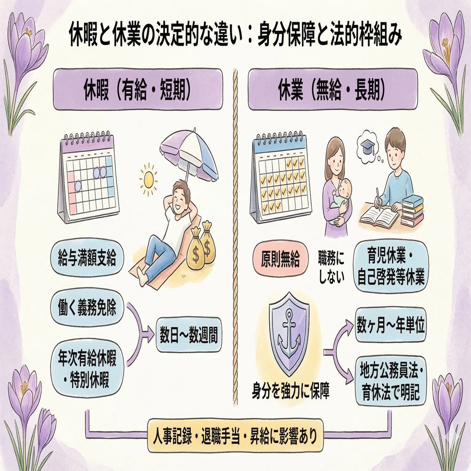 休業 と 休暇 の 違い