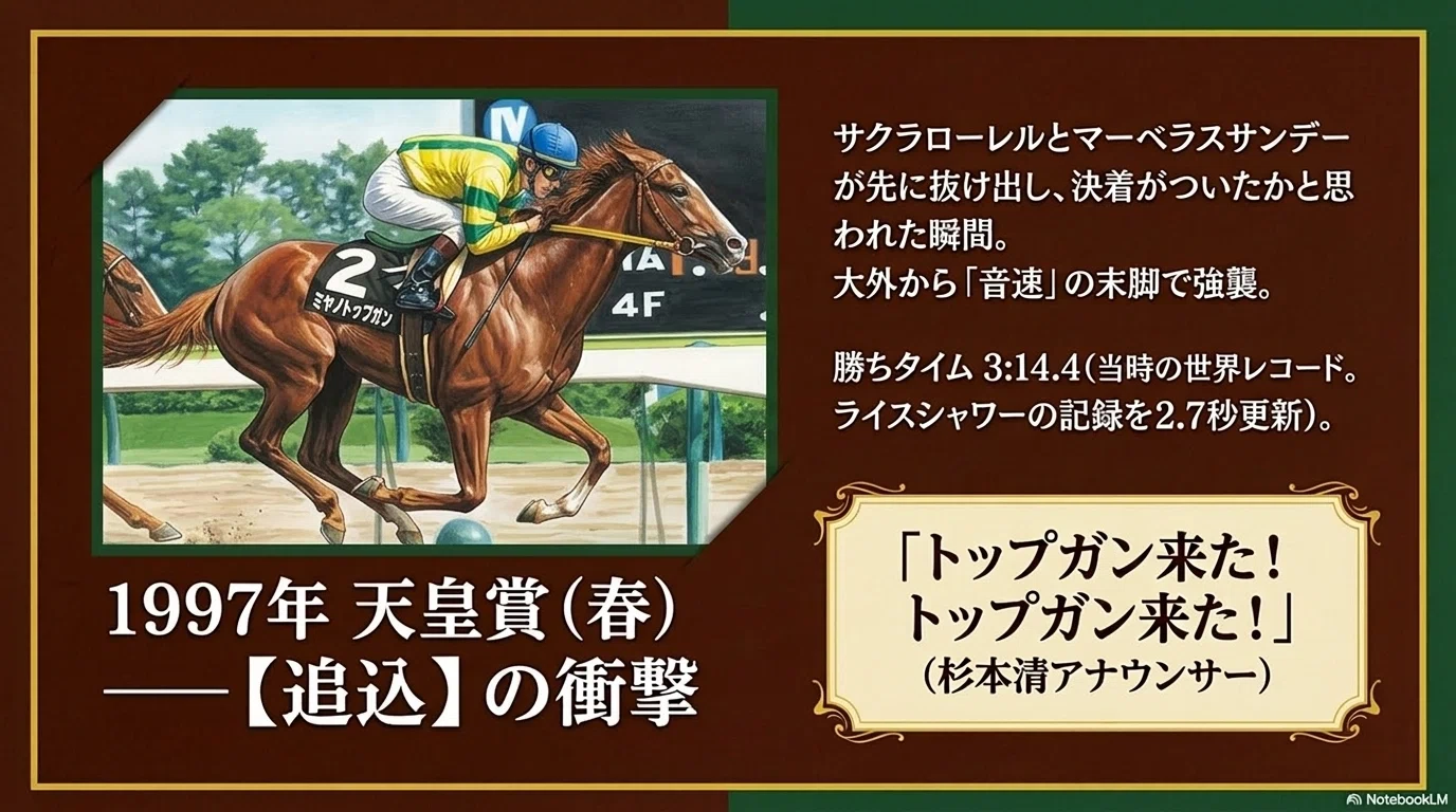 マヤノトップガン ― 変幻自在の音速ステイヤー｜ハサミおじさん