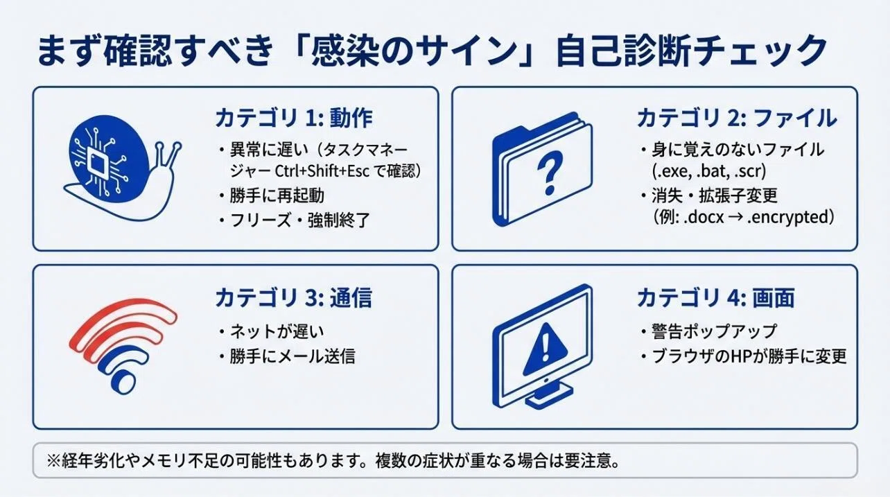 パソコンに偽のウイルス感染警告を表示させるサポート詐欺に注意 パソコンに偽のウイルス感染警告を表示させるサポート詐欺に注意