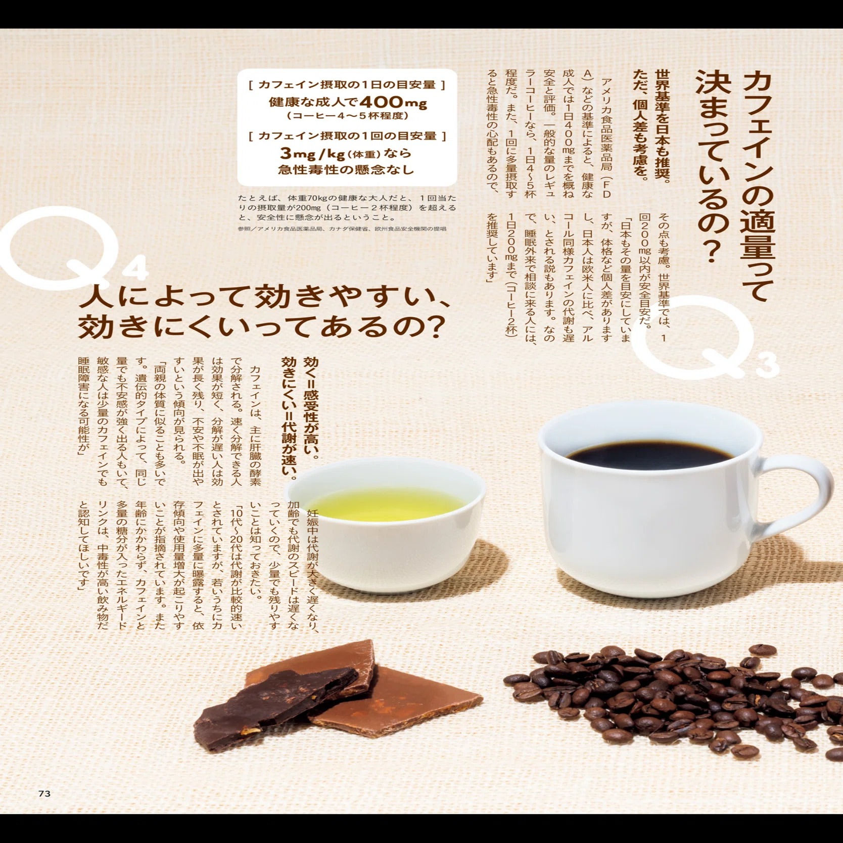 1 日 の カフェ イン 摂取 量