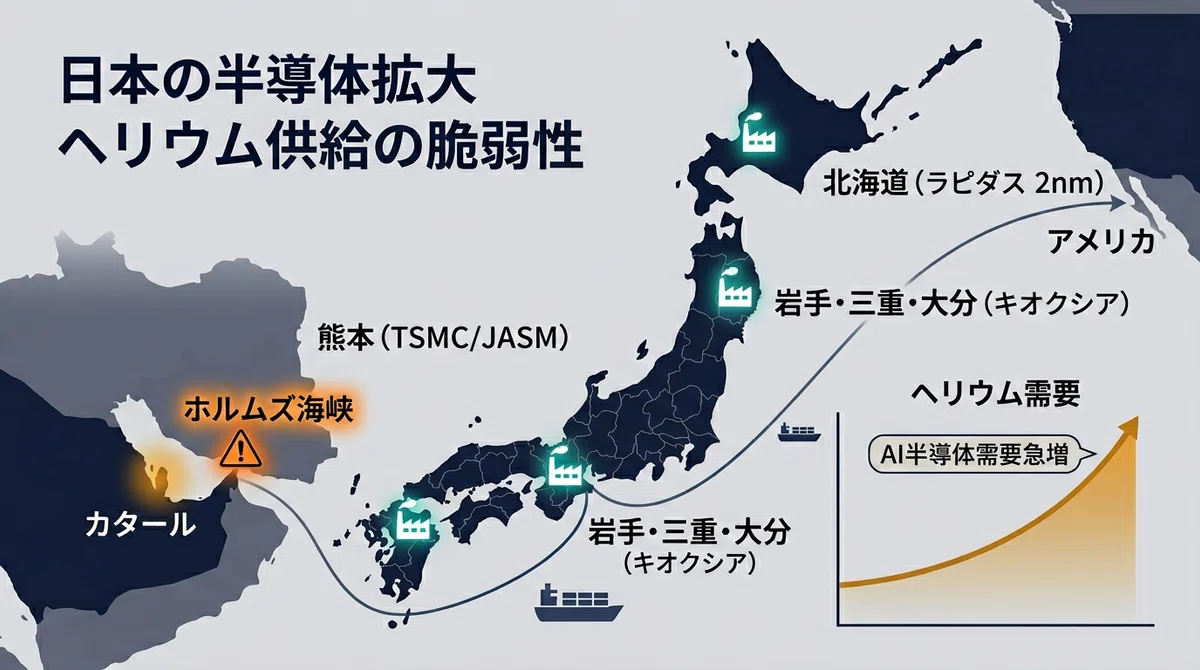 ヘリウム不足が半導体を止める——中東の攻撃が可視化したサプライチェーンの盲点｜こまさか とも