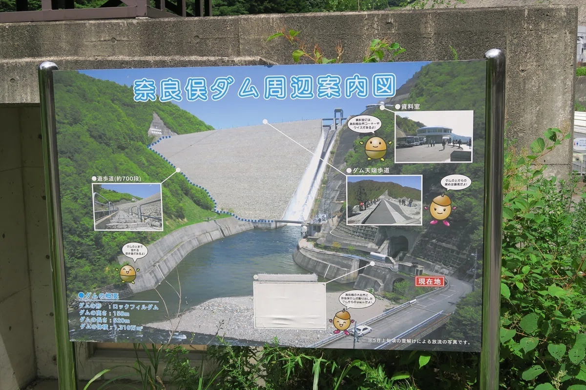 奈良俣ダム 周辺案内図 下流広場