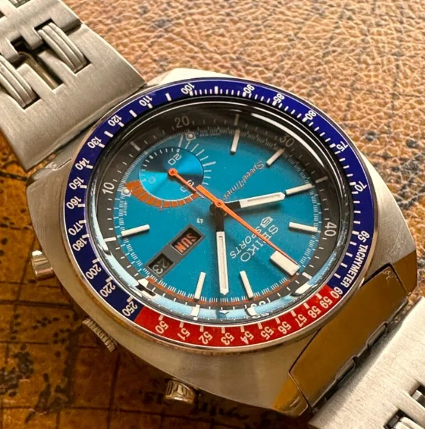 9.SEIKO 6139-6002｜ブルーダイヤルが鮮烈なSpeedTimer名作クロノ