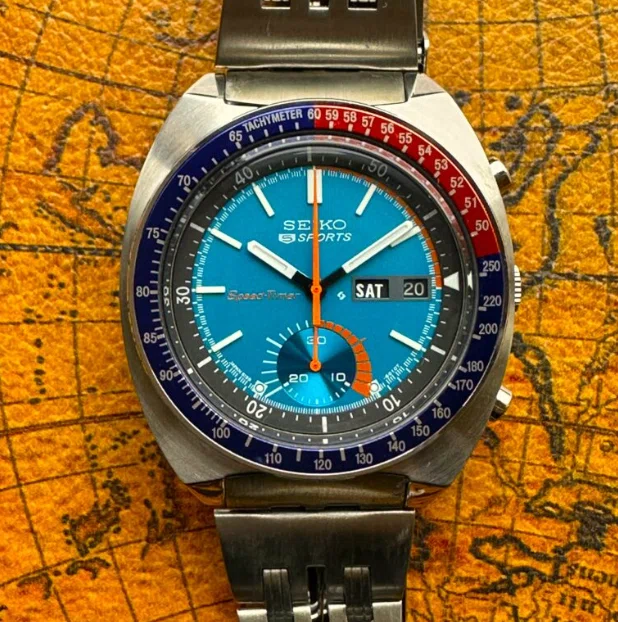 9.SEIKO 6139-6002｜ブルーダイヤルが鮮烈なSpeedTimer名作クロノ