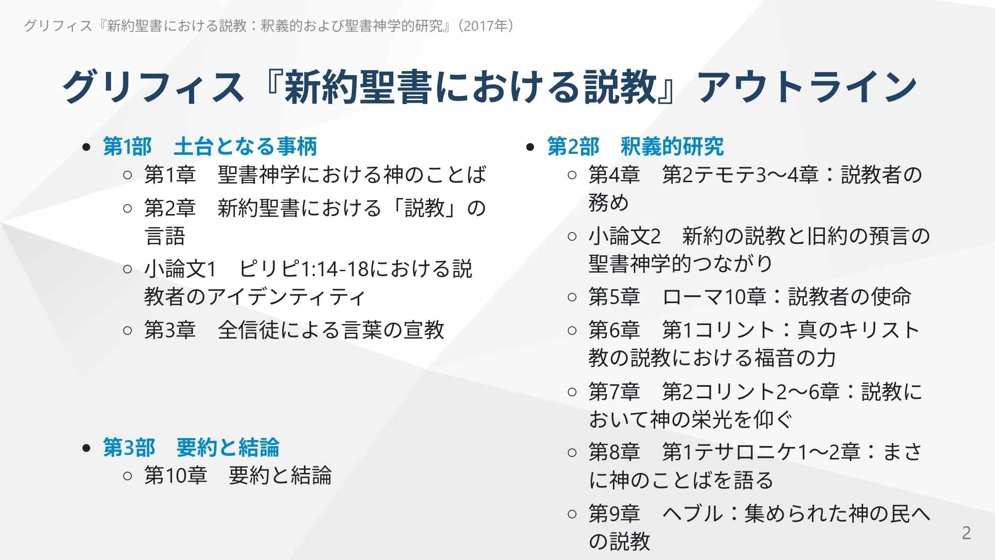 キリスト教説教学】グリフィス『新約聖書における説教：釈義的・聖書