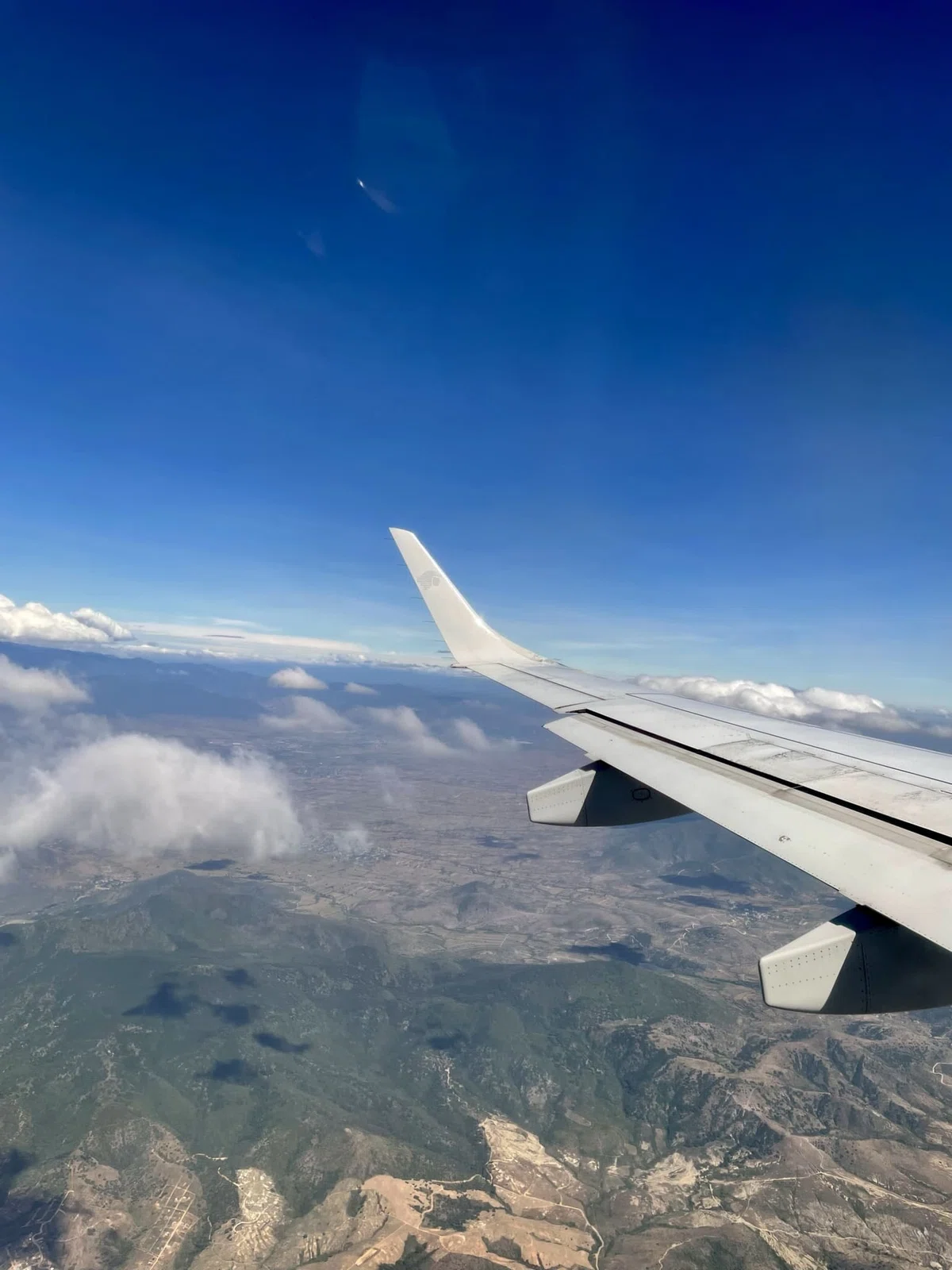 機内から見えるメキシコの景色