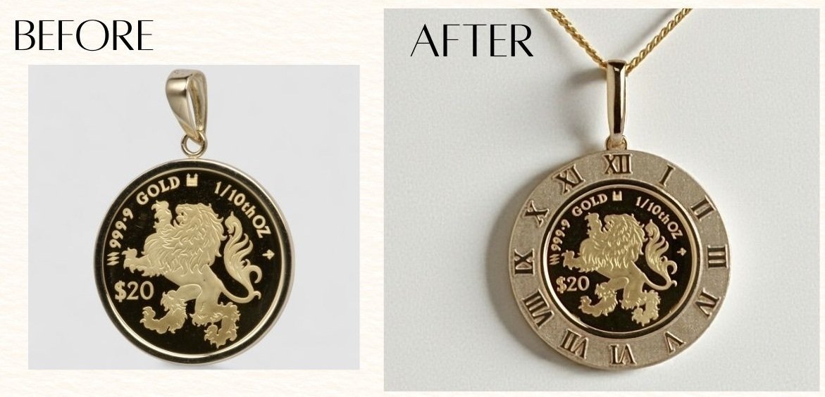 コインペンダントのバチカン・枠リサイズ