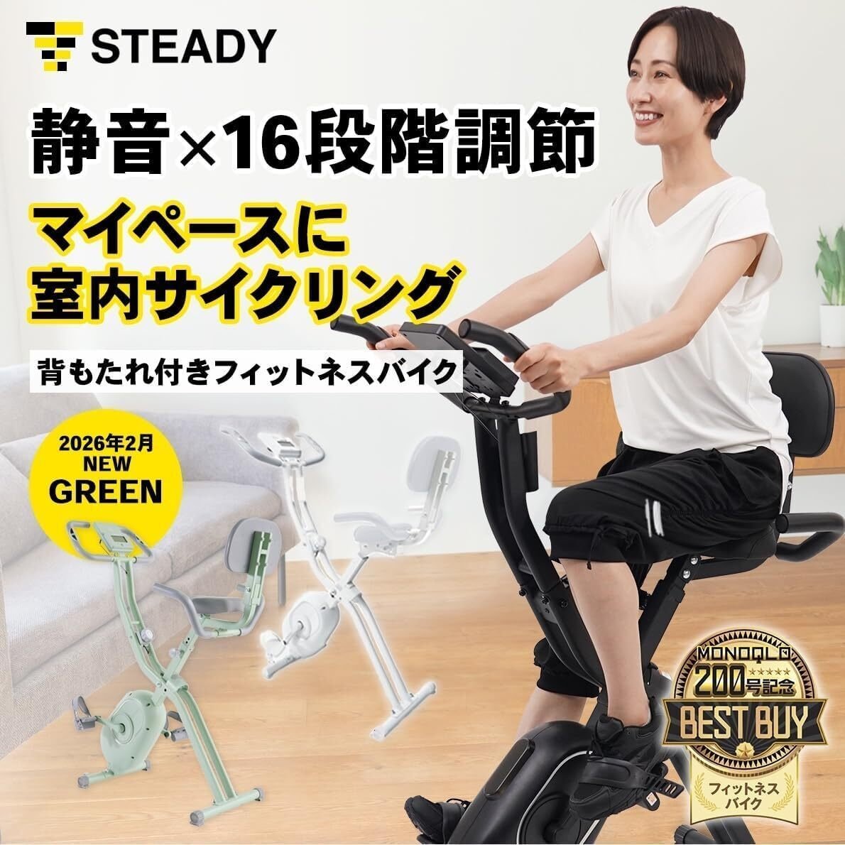 音静かです。昨年購入エアロバイク。 マジで静か！「STEADY フィットネスバイク エアロバイク 静音