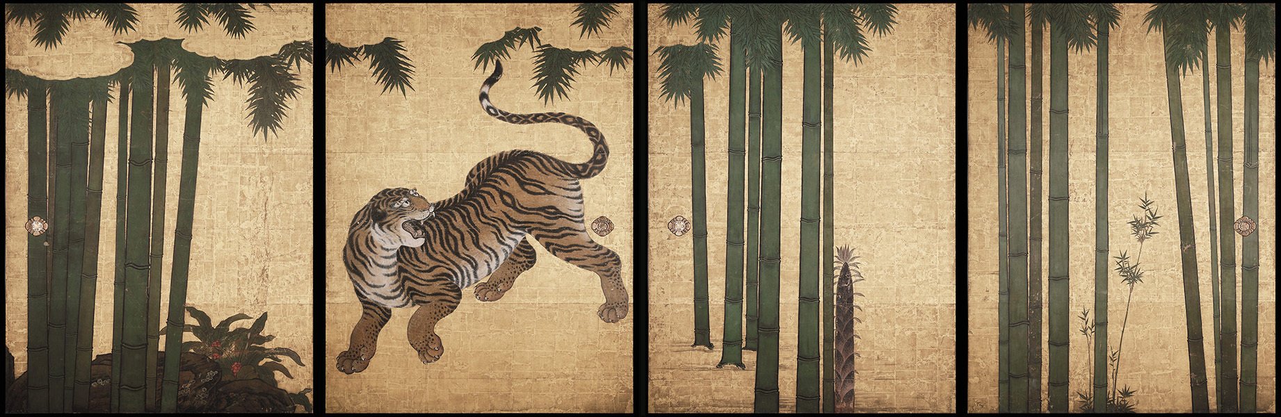 妙心寺展」出品作③ 狩野山楽・山雪《竹林猛虎図襖》江戸時代 天球院
