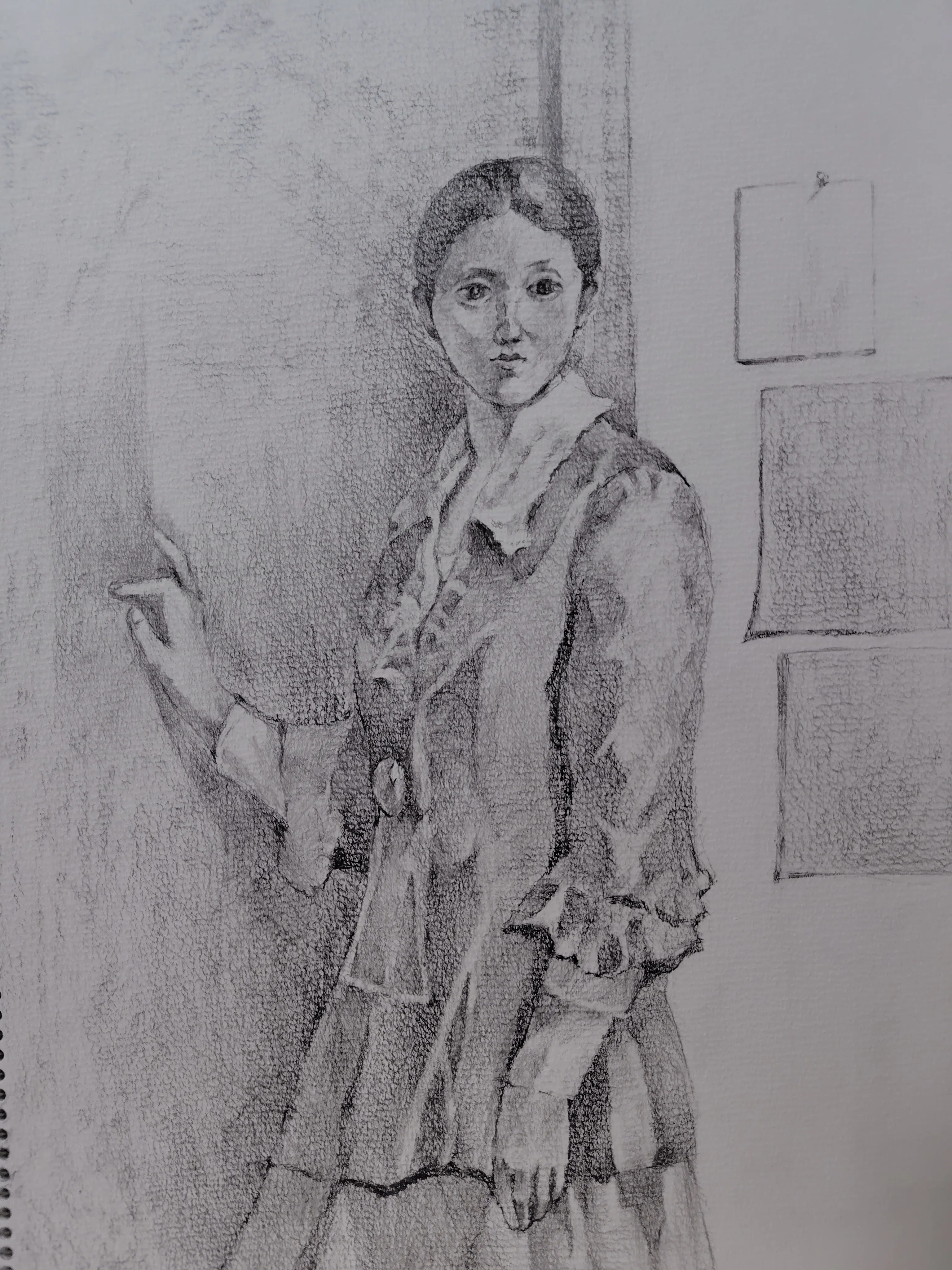 鉛筆で模写 小磯 良平：人物画｜ぎんなん