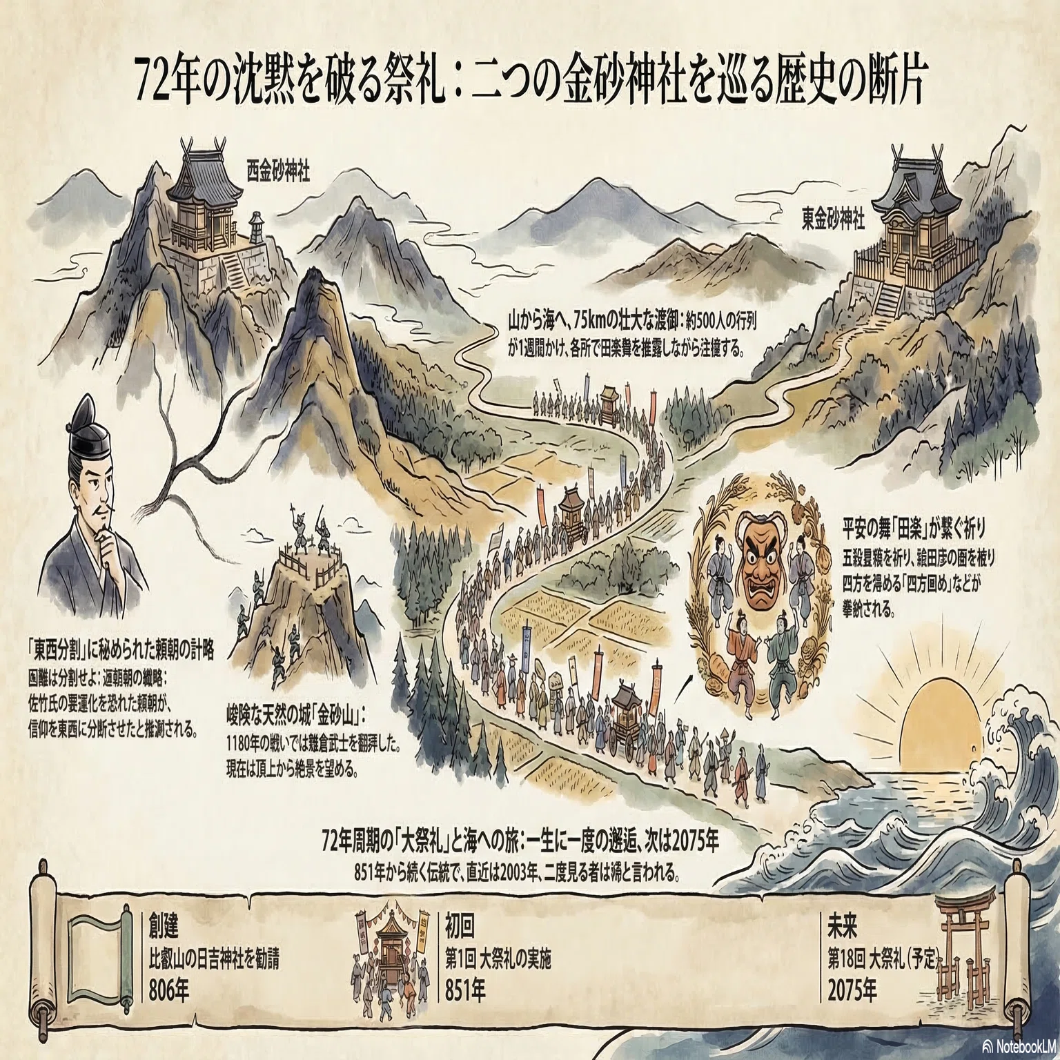 二つの金砂、時を越える大祭礼｜ミカイターいなお＠実用地歴提案会 