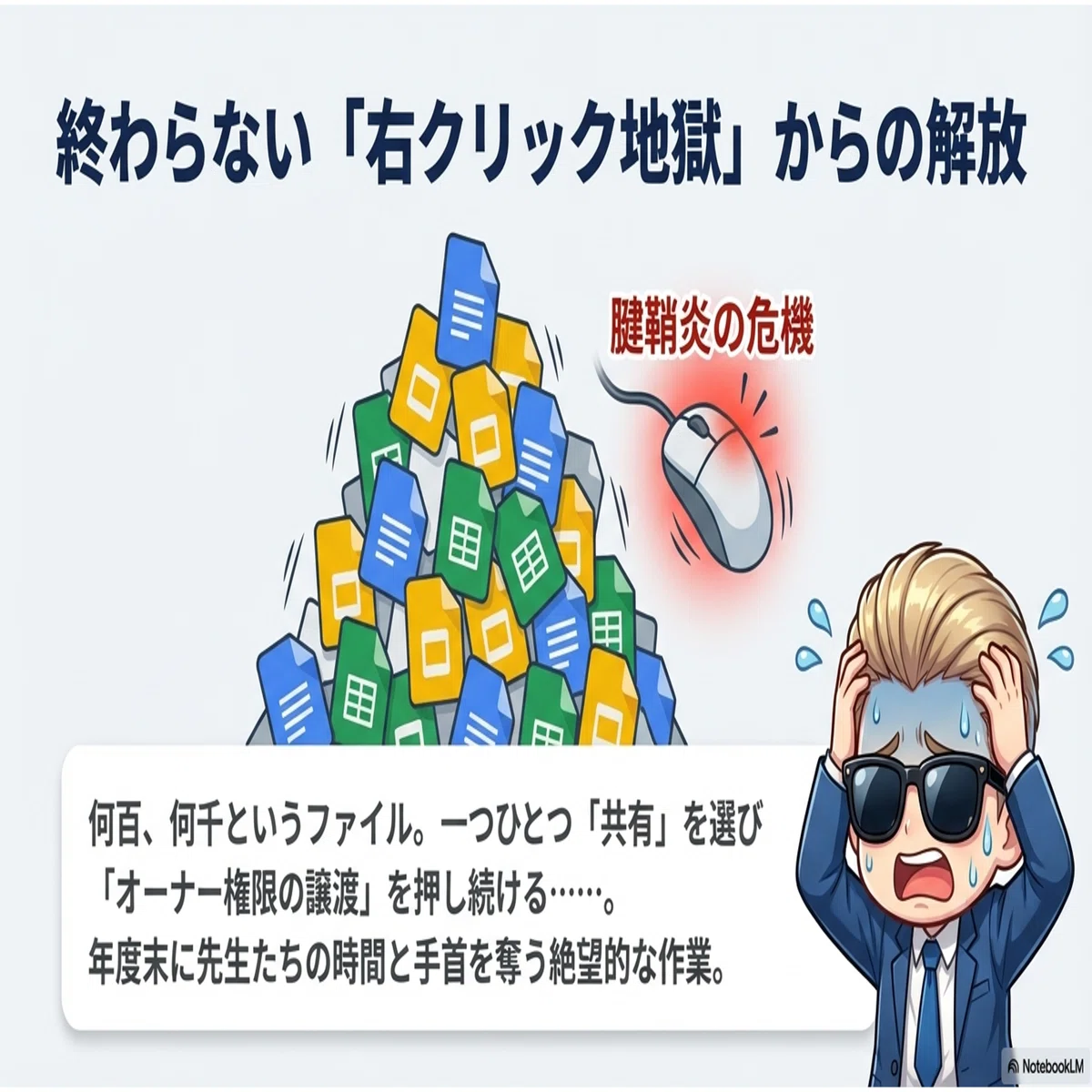 Googleドライブの権限移譲を一括処理！年度末引き継ぎを爆速化させる