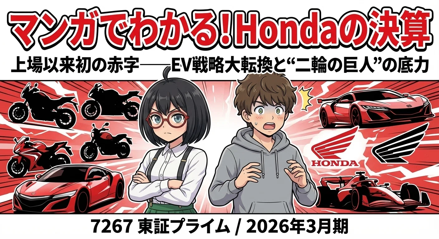 マンガで決算分析】ホンダが上場以来
