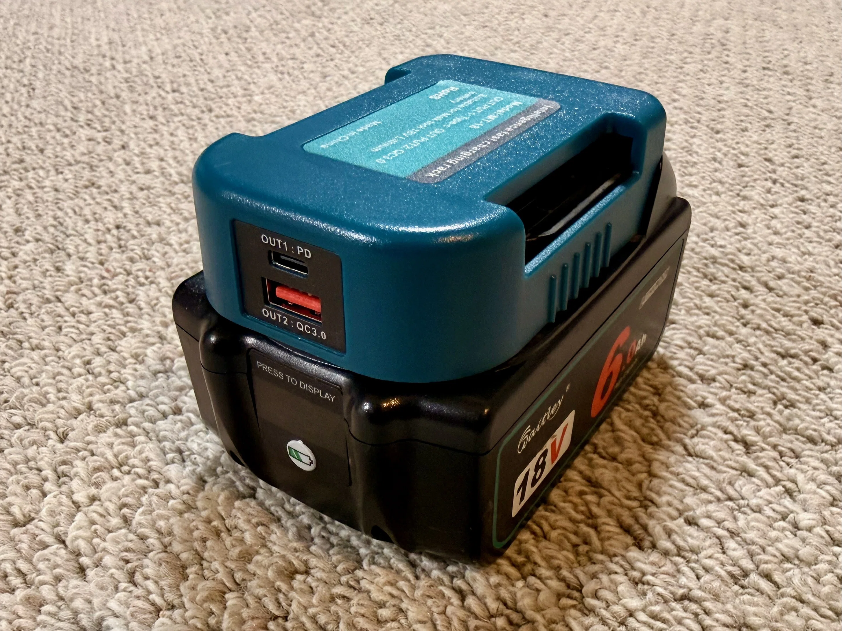 1774 6ah以上高品質バッテリーに変更 マキタの18Vバッテリーをモバイルバッテリー代わりに使える！Waitleyの