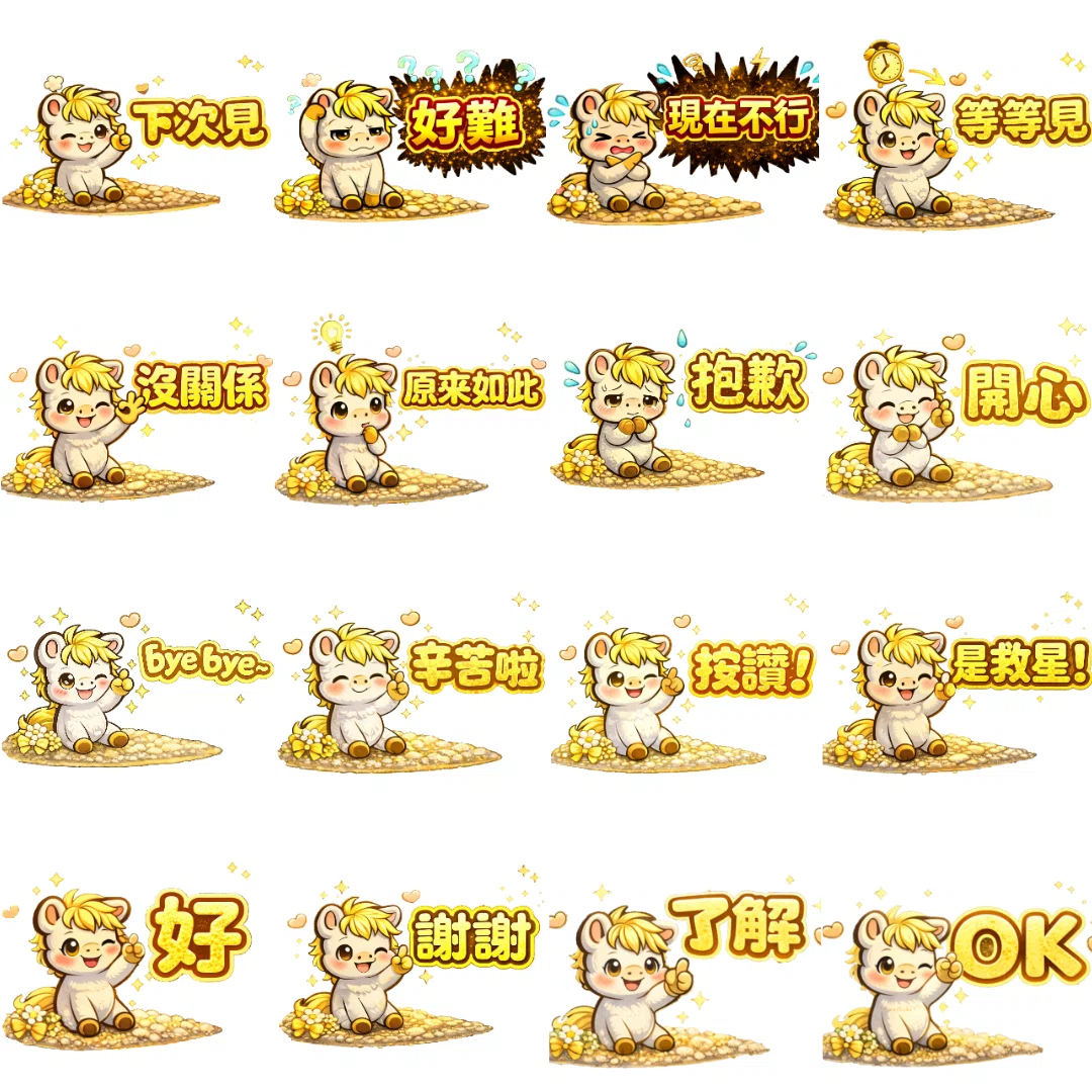 新作】忙しい時も可愛く即レス！「白うまの省エネスタンプ（繁体字版