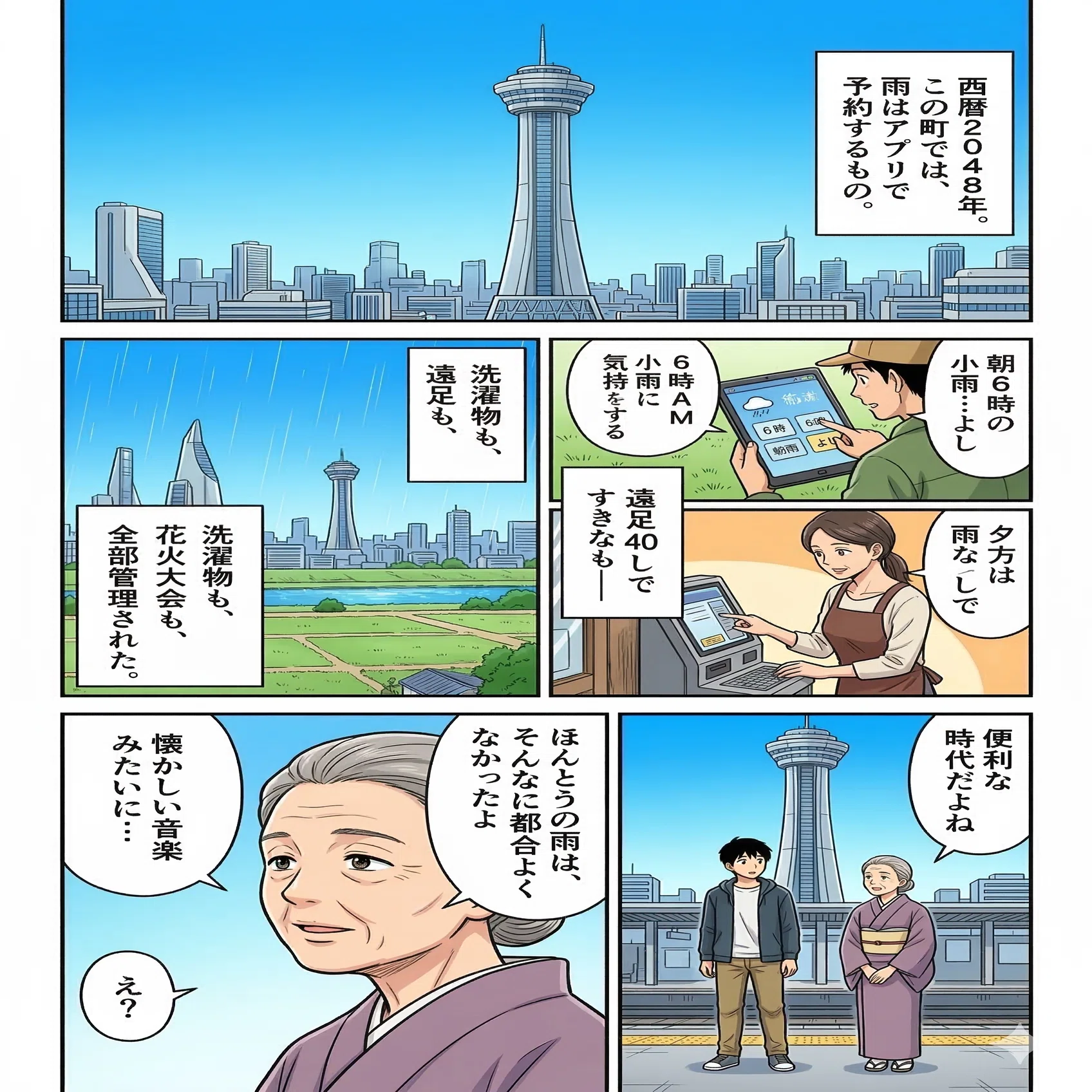 ChatGPTで超短編小説を書き、Geminiで5ページ漫画にしてみました。近