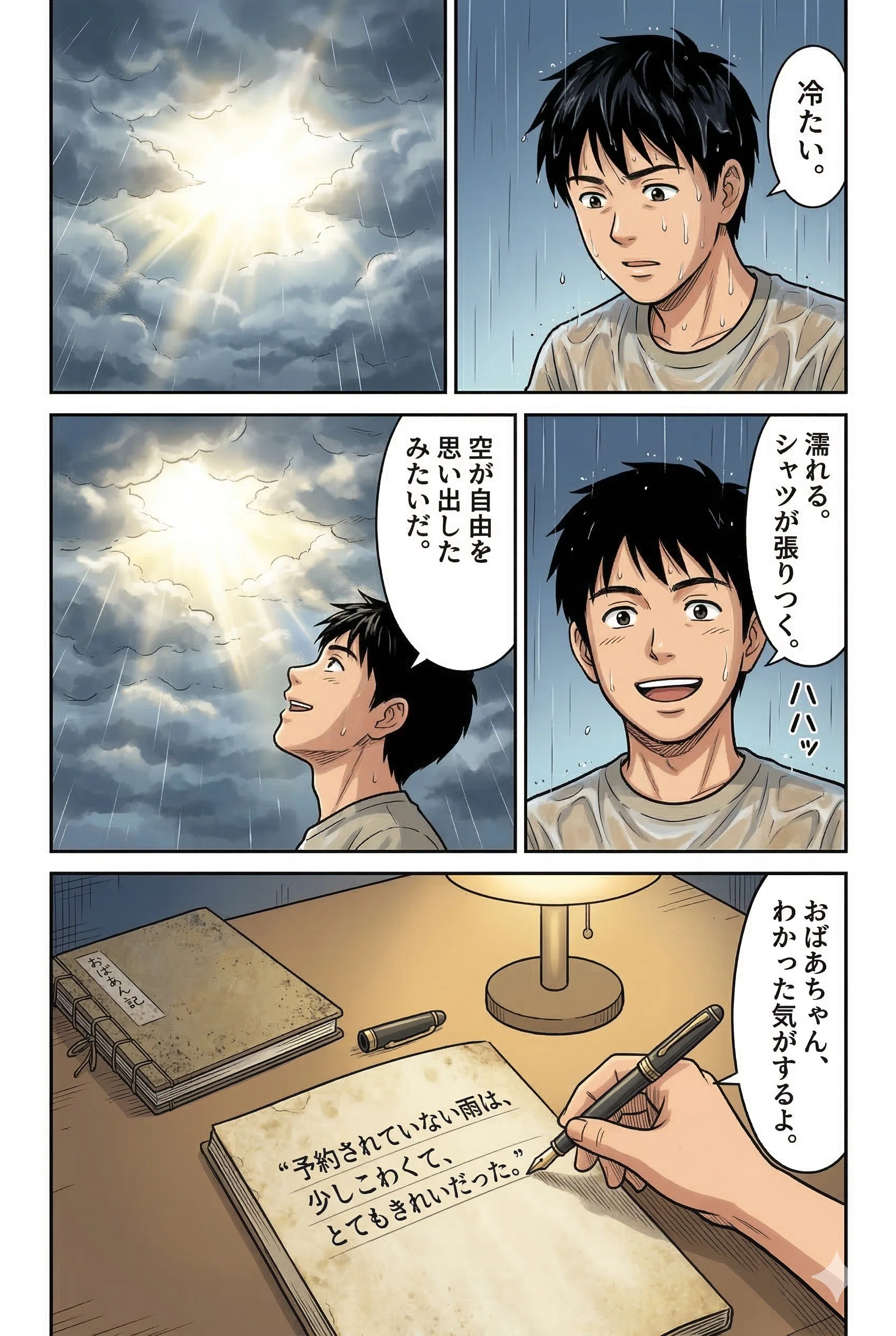 ChatGPTで超短編小説を書き、Geminiで5ページ漫画にしてみました。近