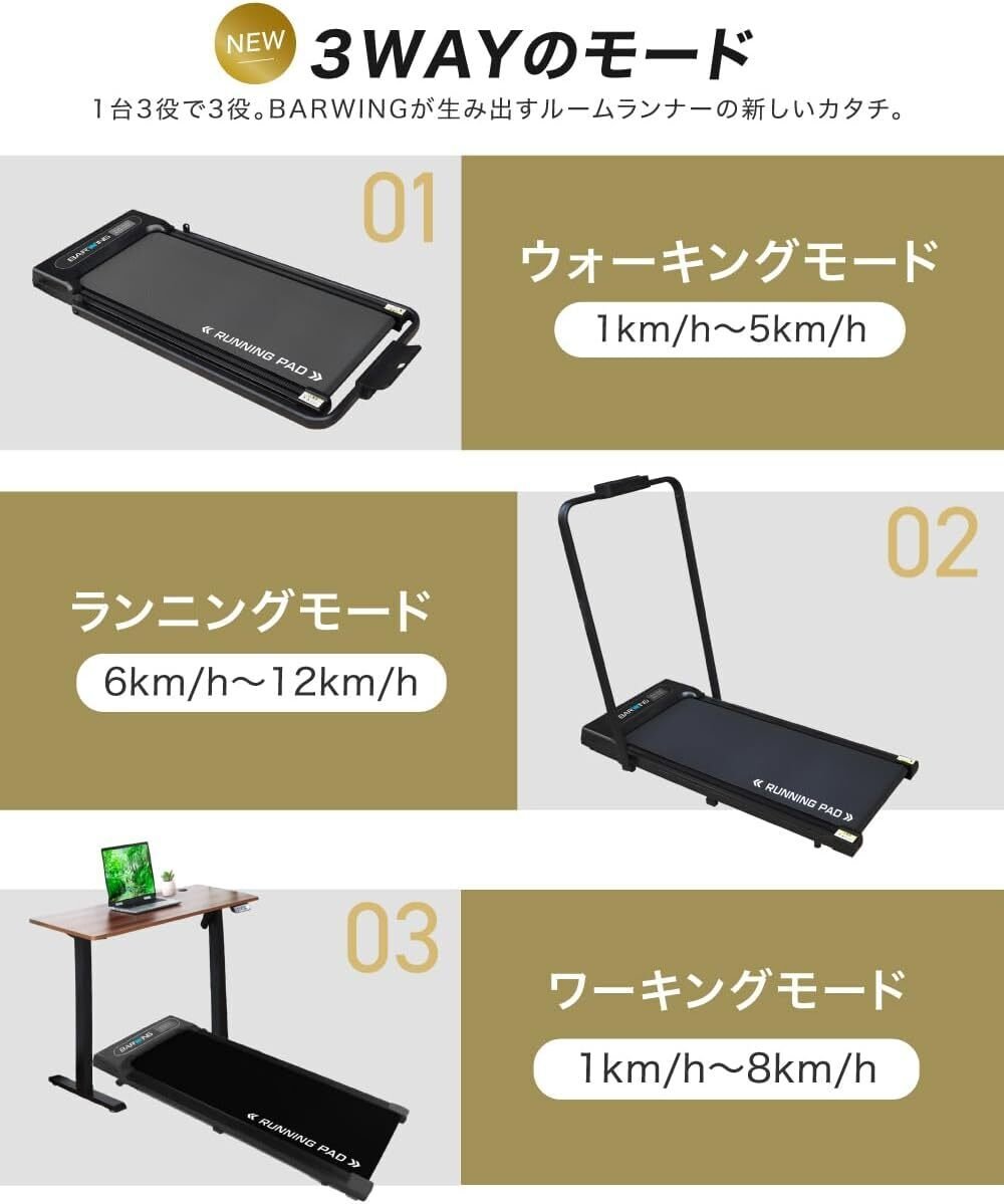 ルームランナー　BARWING（バーウィング）　Smart Pad（スマートパッド） Amazon | BARWING(バーウィング) ランニングパット ルームランナー