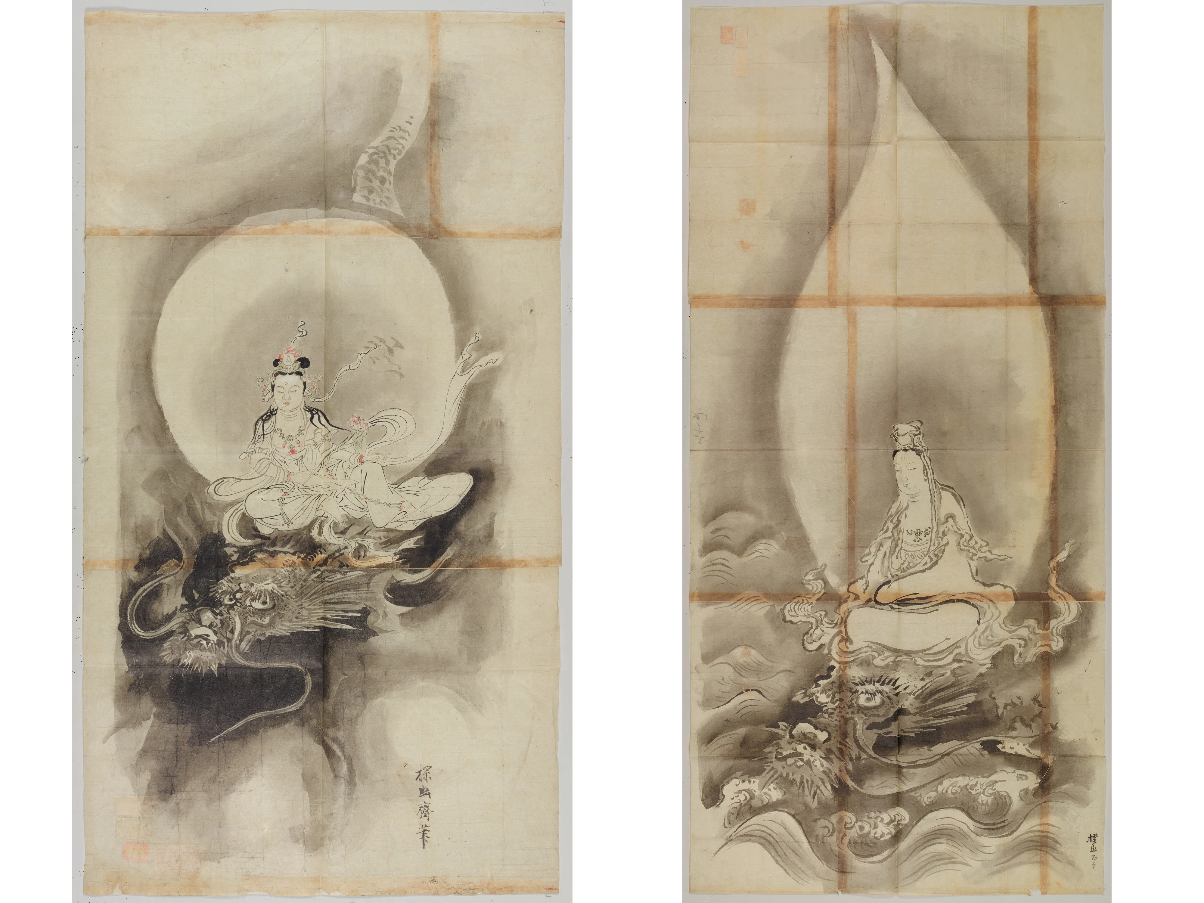 河鍋暁斎の《龍頭観音》を見ていたら、戸隠神社の天井画を再現したく