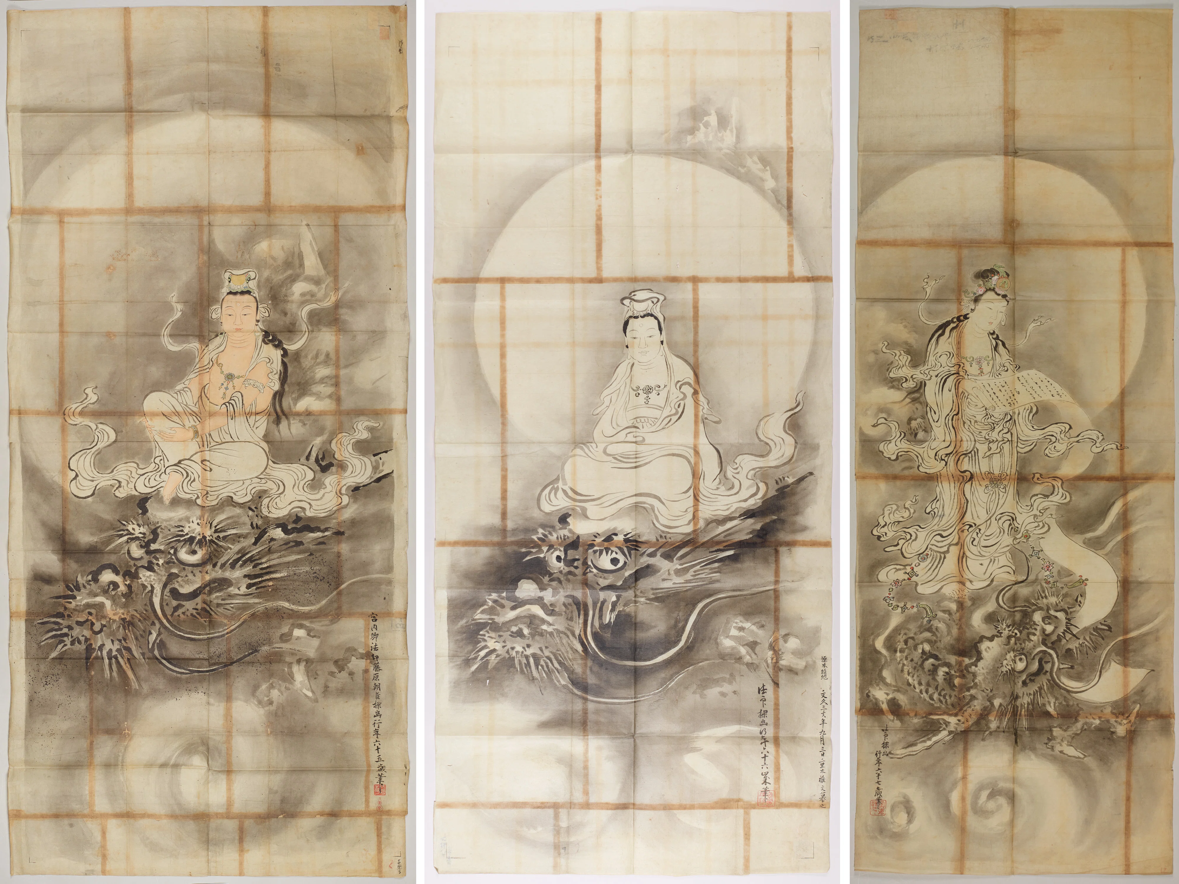 河鍋暁斎の《龍頭観音》を見ていたら、戸隠神社の天井画を再現したく