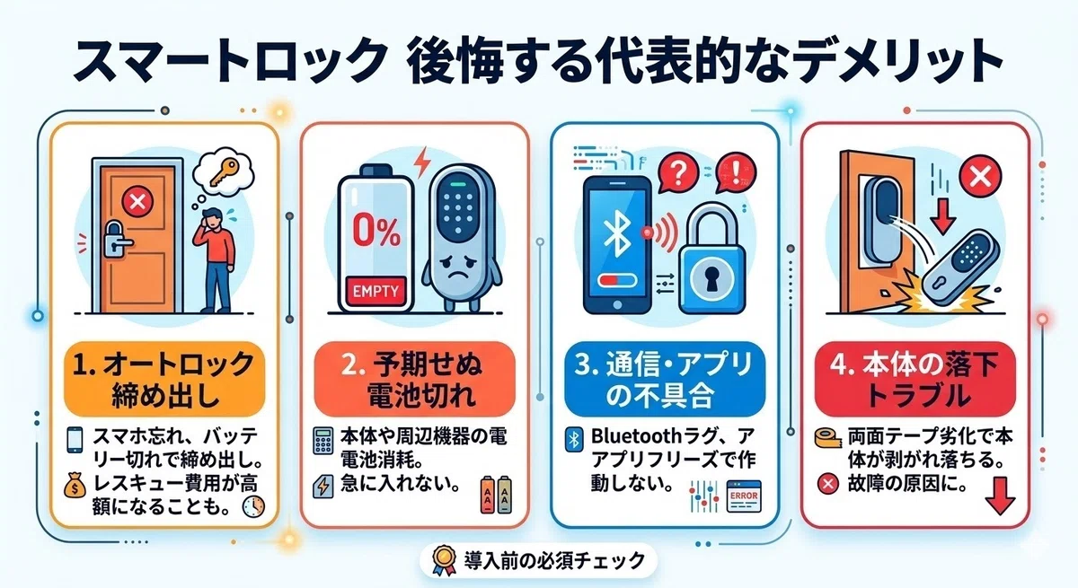 スマートロックで後悔!?危険性やデメリットを深堀りリサーチ!|ガジェマニアックス